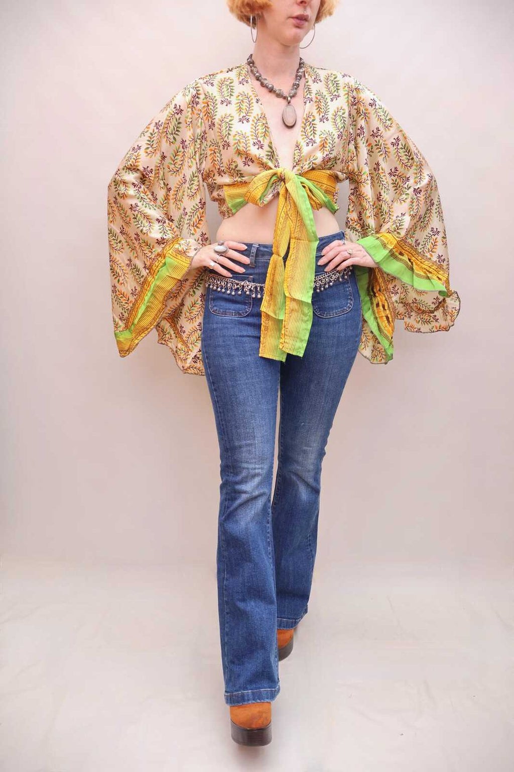 Upcycled Sari Silk Blouse