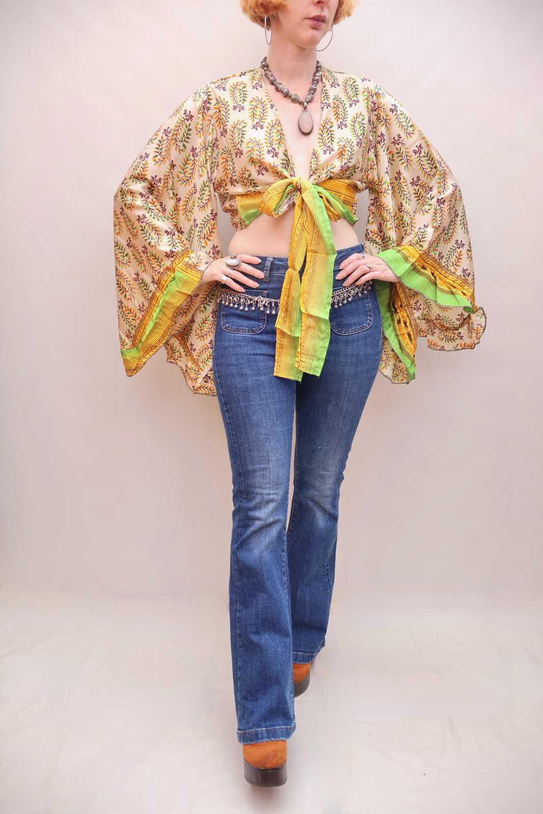 Upcycled Sari Silk Blouse