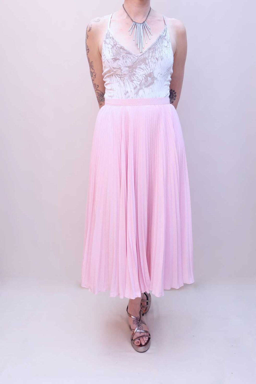 Vintage 80s Pink Polka Dot Skirt