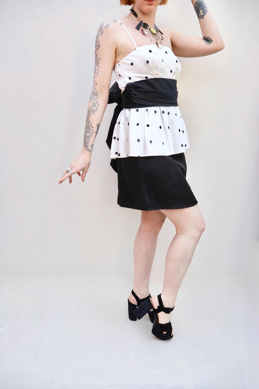 Vintage Polka Dot Peplum Dress