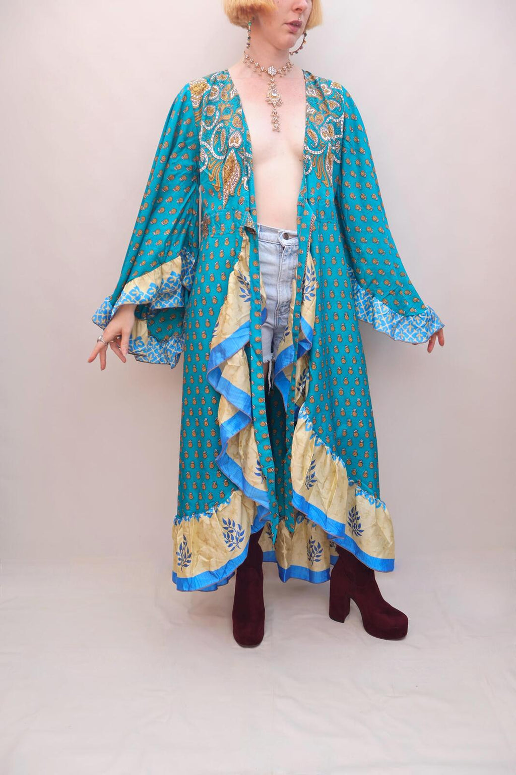 Upcycled Sari Wrap Dress