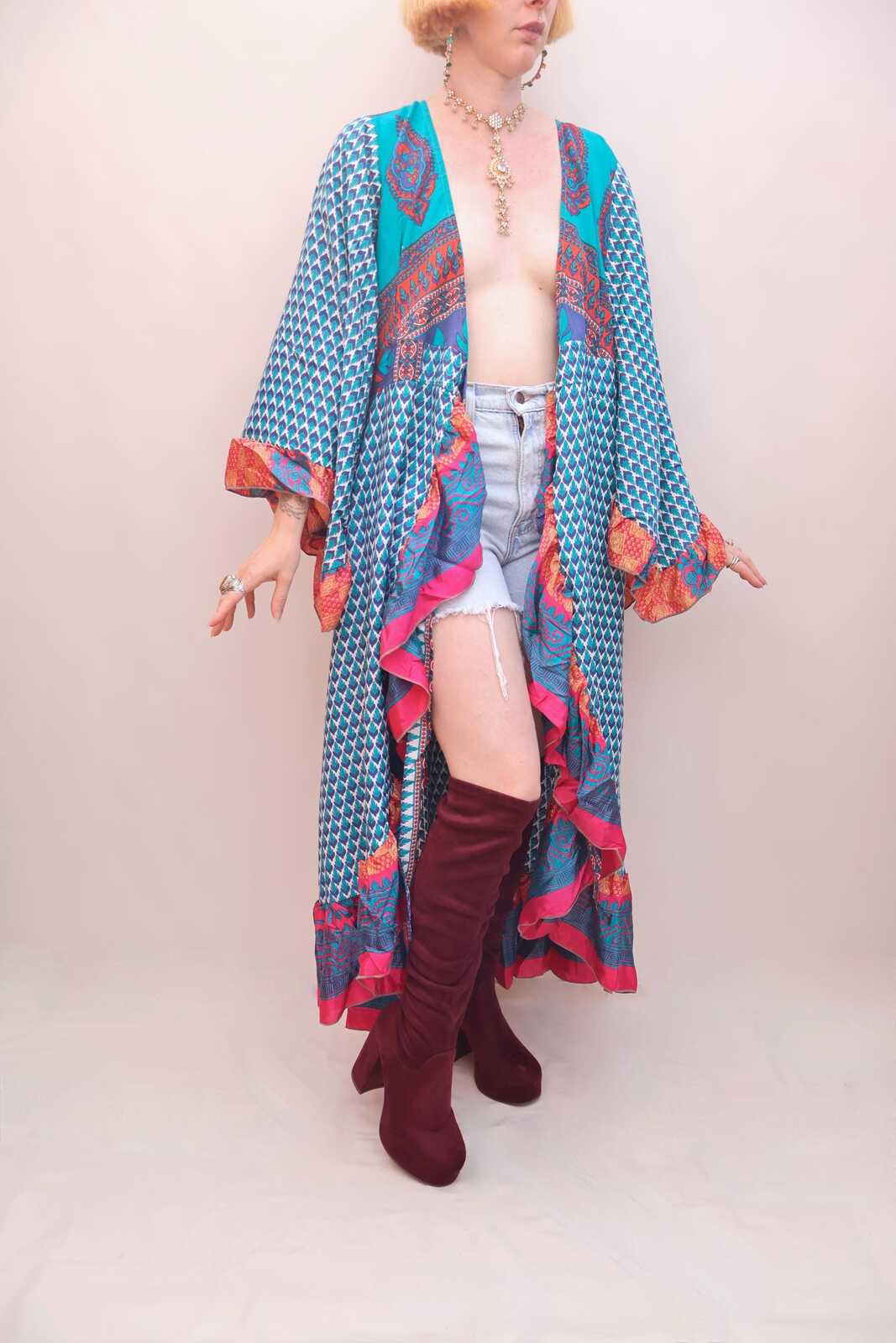 Upcycled Sari Wrap Dress