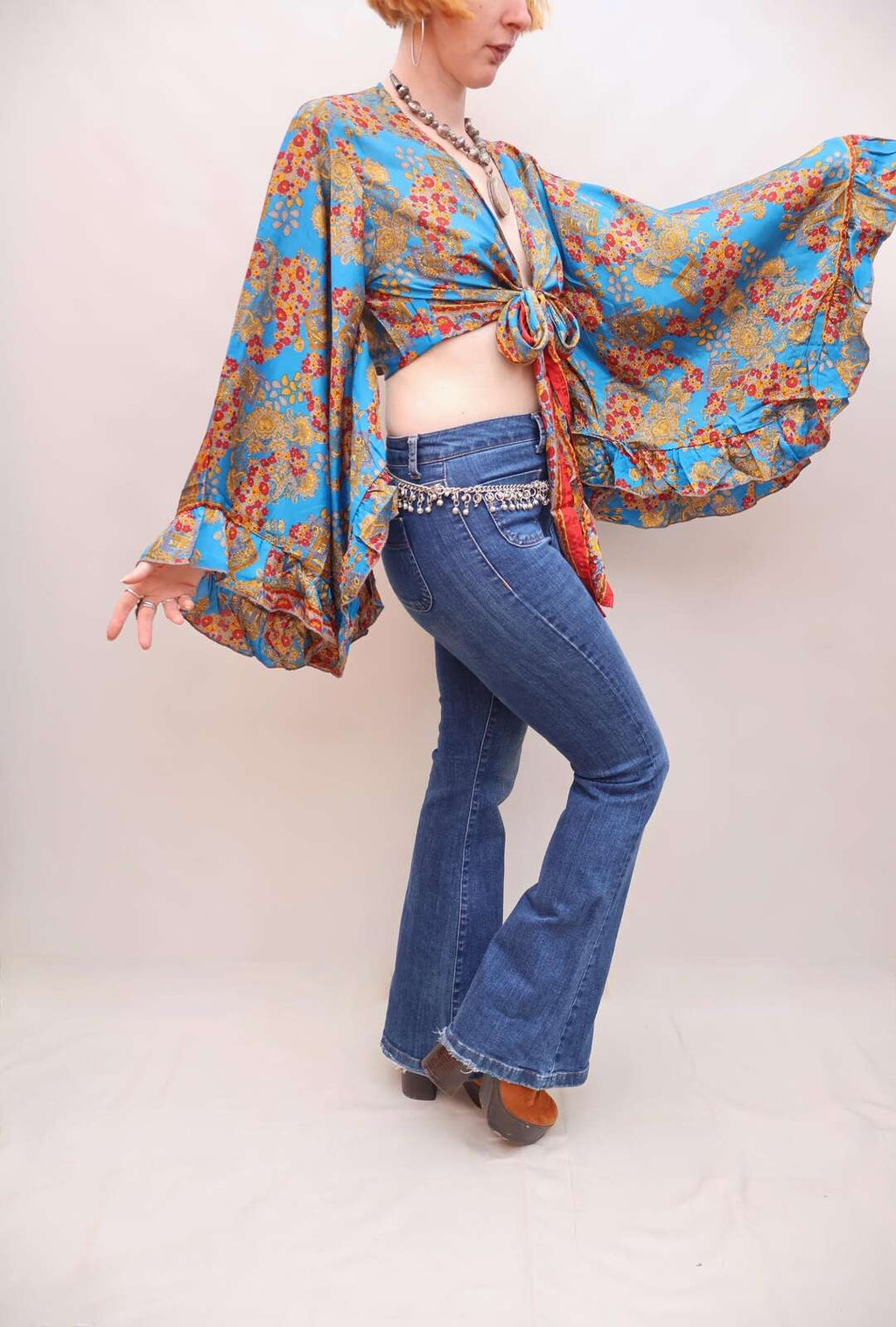 Upcycled Sari Silk Blouse