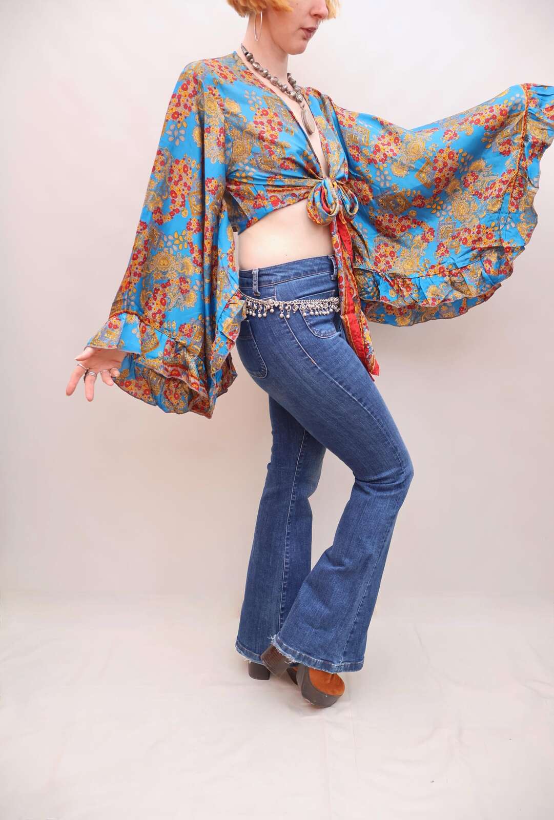 Upcycled Sari Silk Blouse