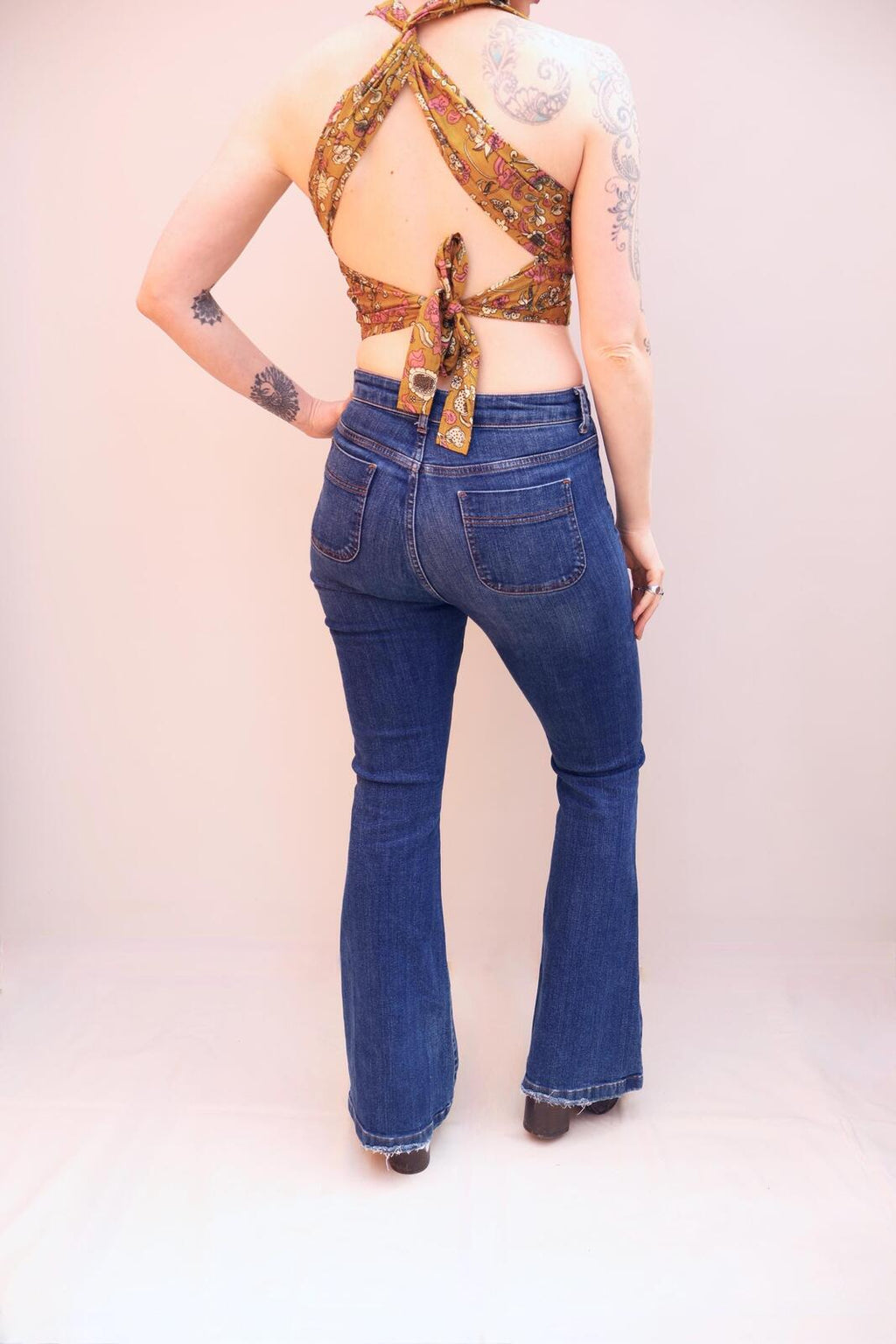 Block Printed Cotton Multiway Crop Top