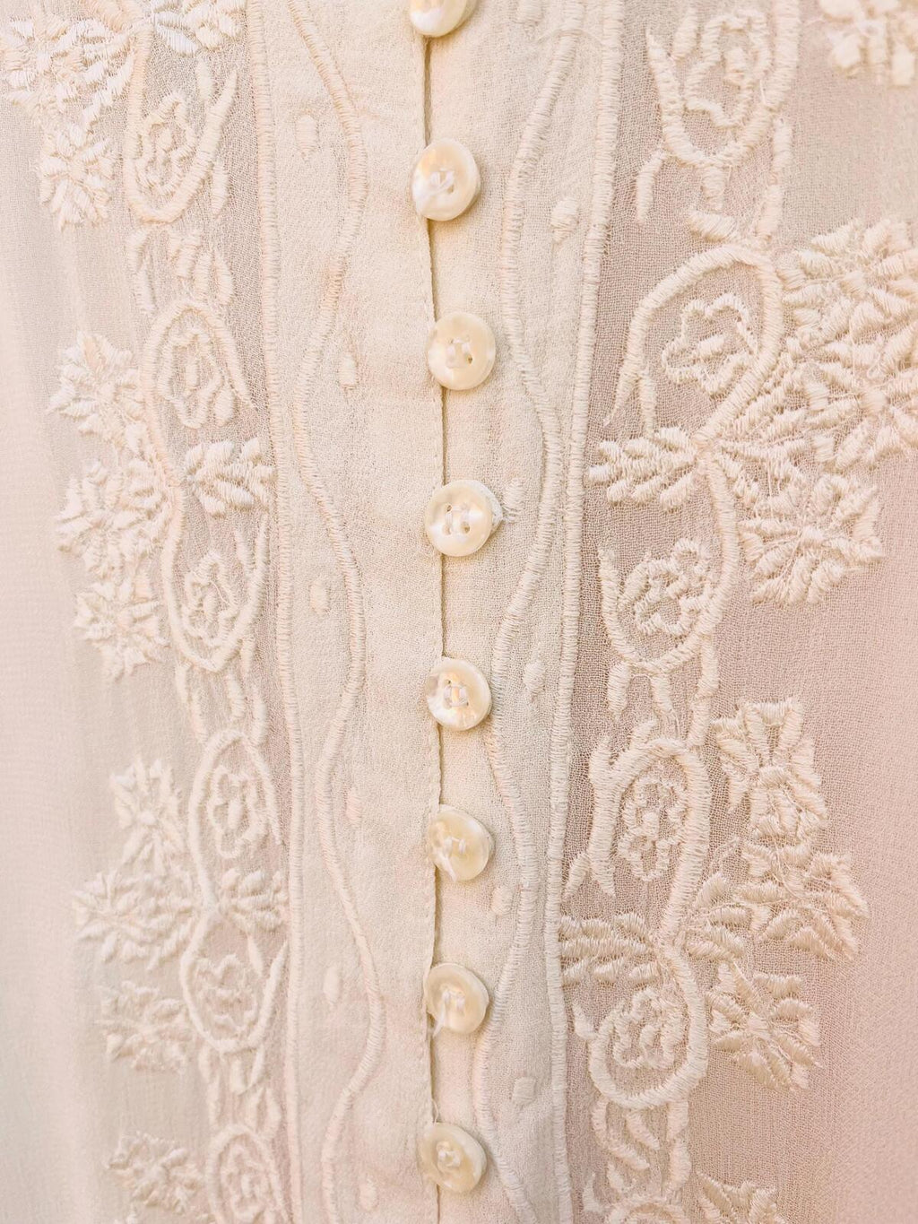 Vintage Embroidered Long Blouse