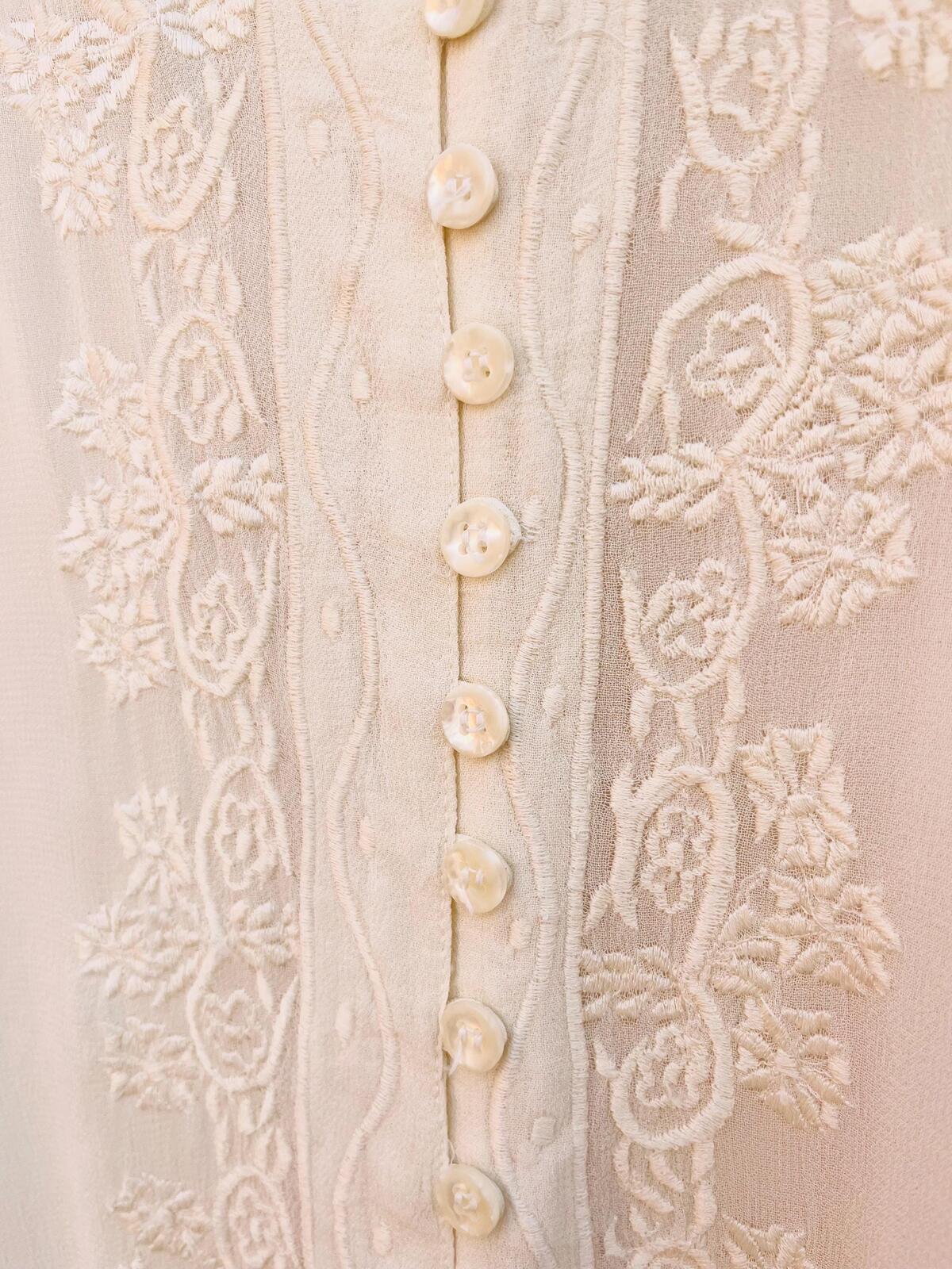 Vintage Embroidered Long Blouse