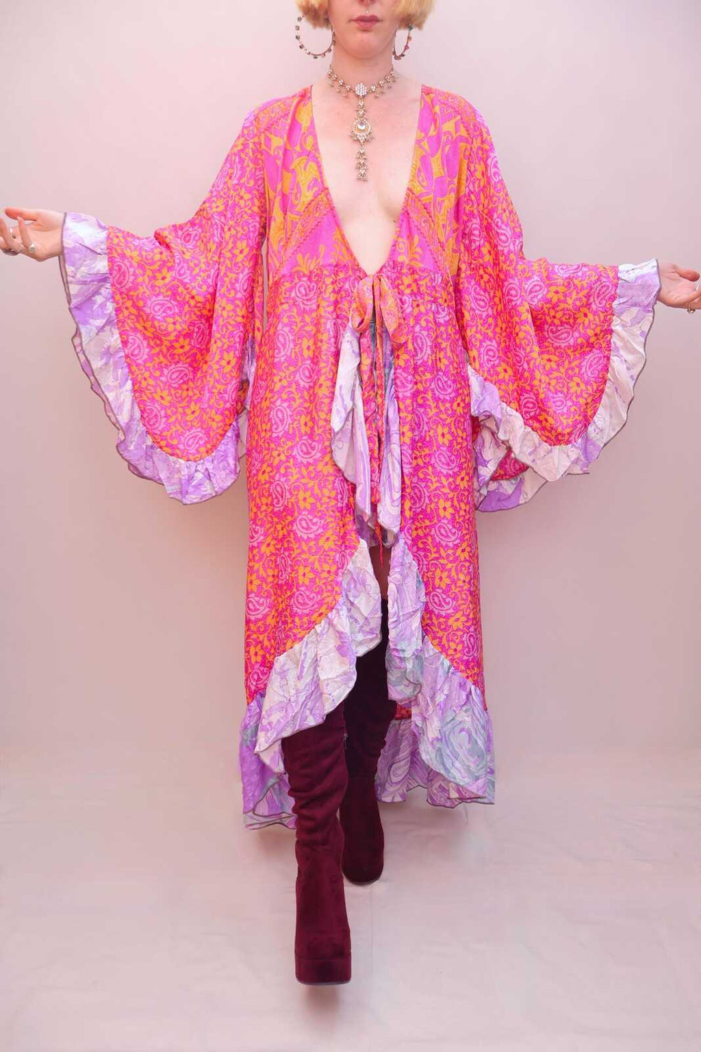 Upcycled Sari Wrap Dress