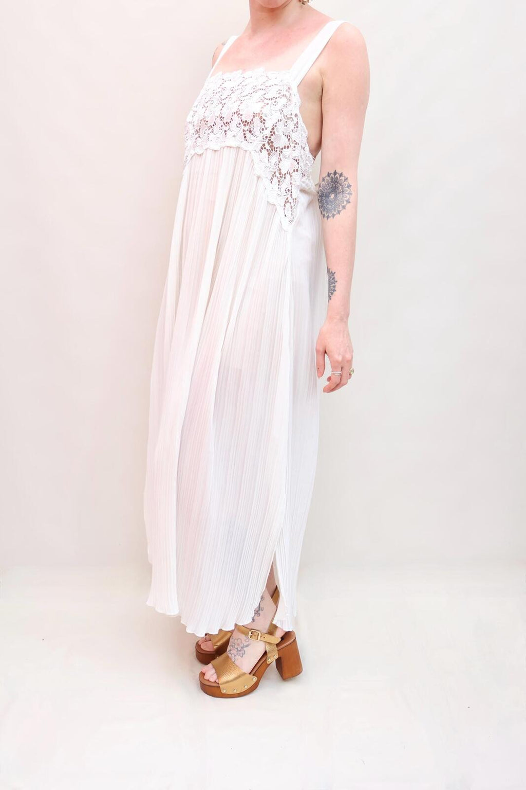 Vintage Pleat Slip Dress
