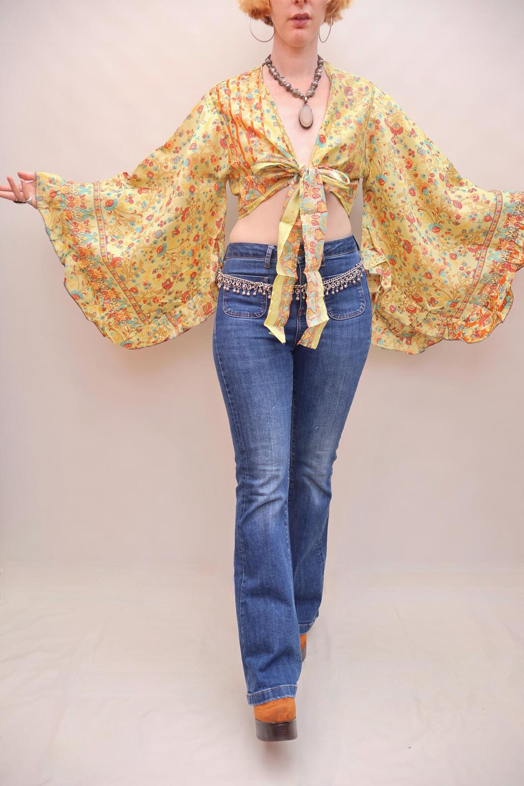 Upcycled Sari Silk Blouse