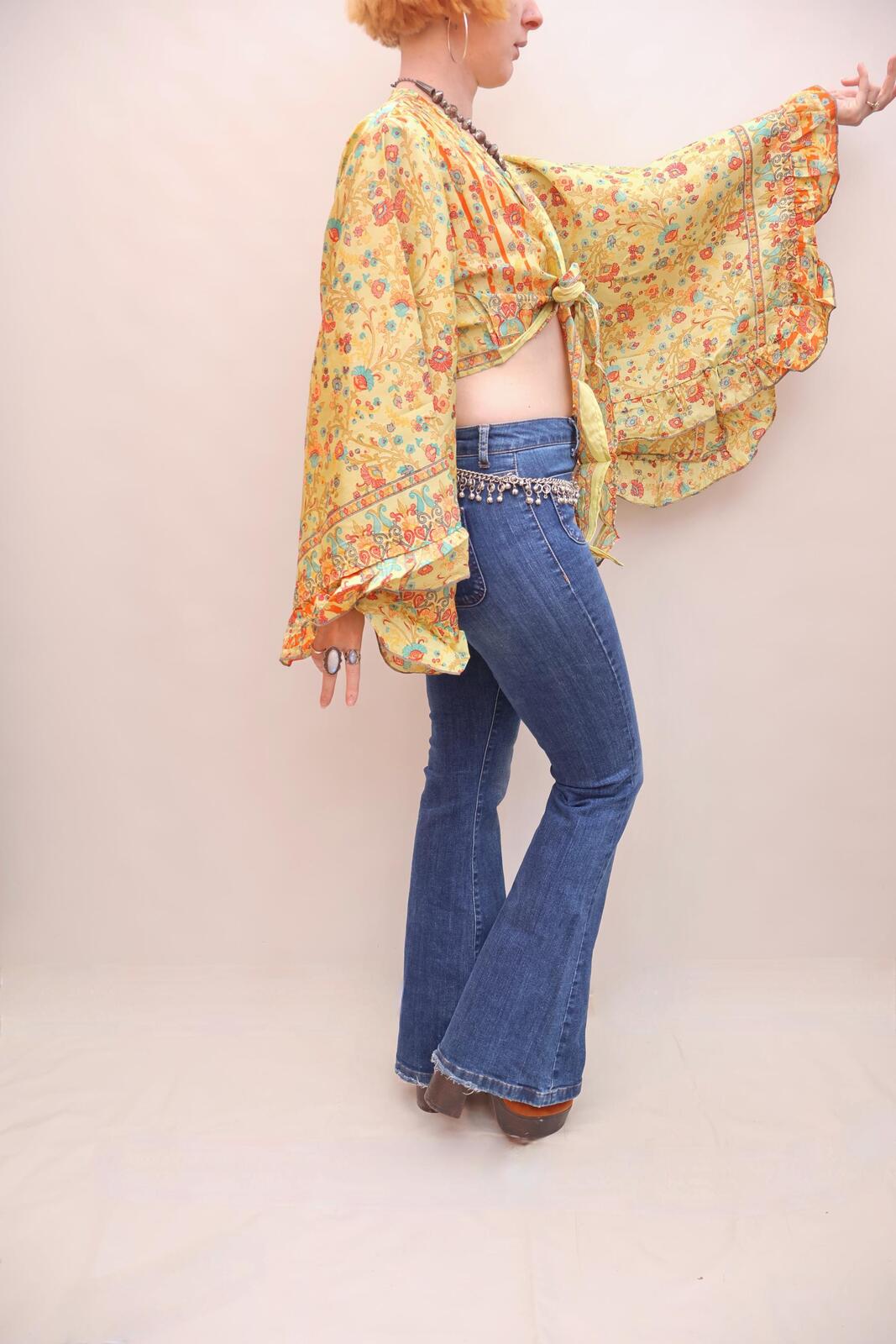 Upcycled Sari Silk Blouse
