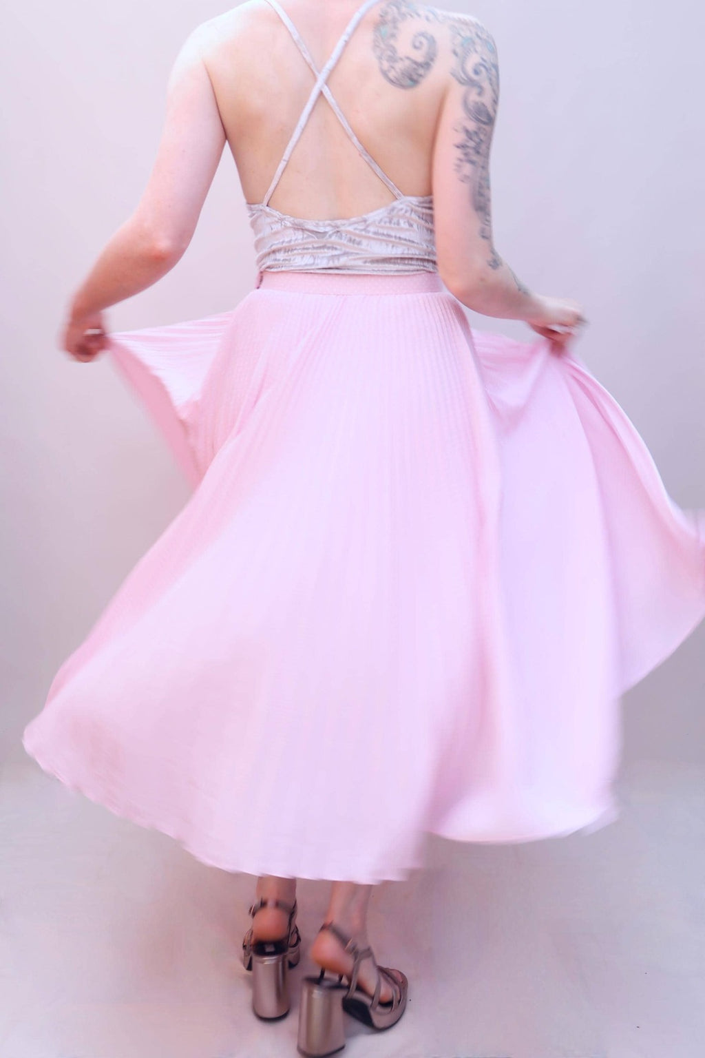 Vintage 80s Pink Polka Dot Skirt