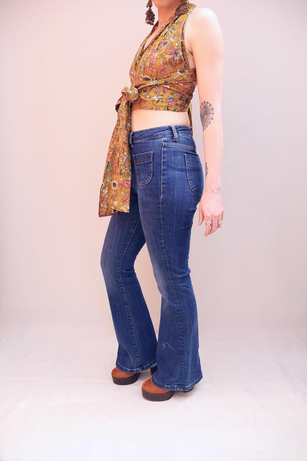 Block Printed Cotton Multiway Crop Top