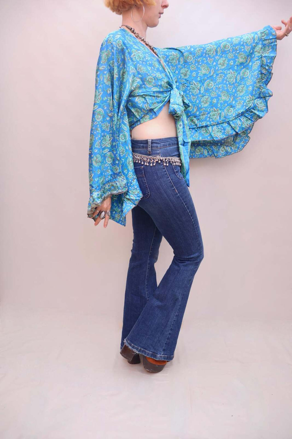 Upcycled Sari Silk Blouse