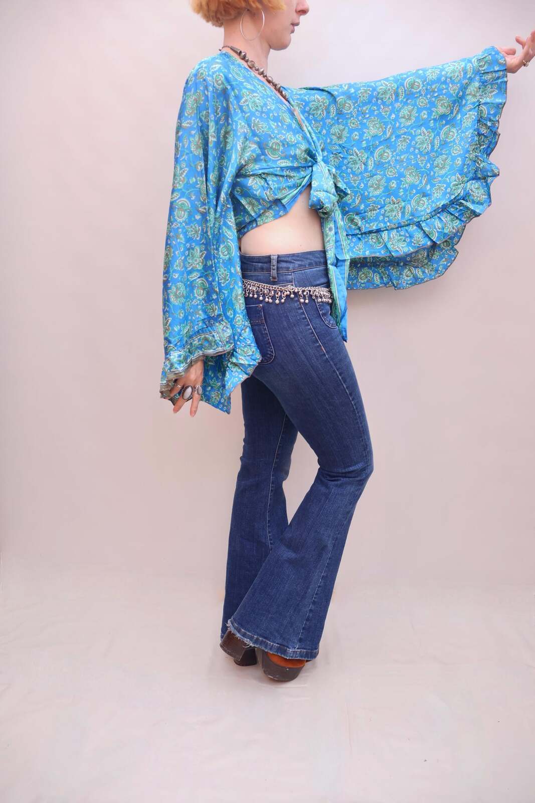 Upcycled Sari Silk Blouse