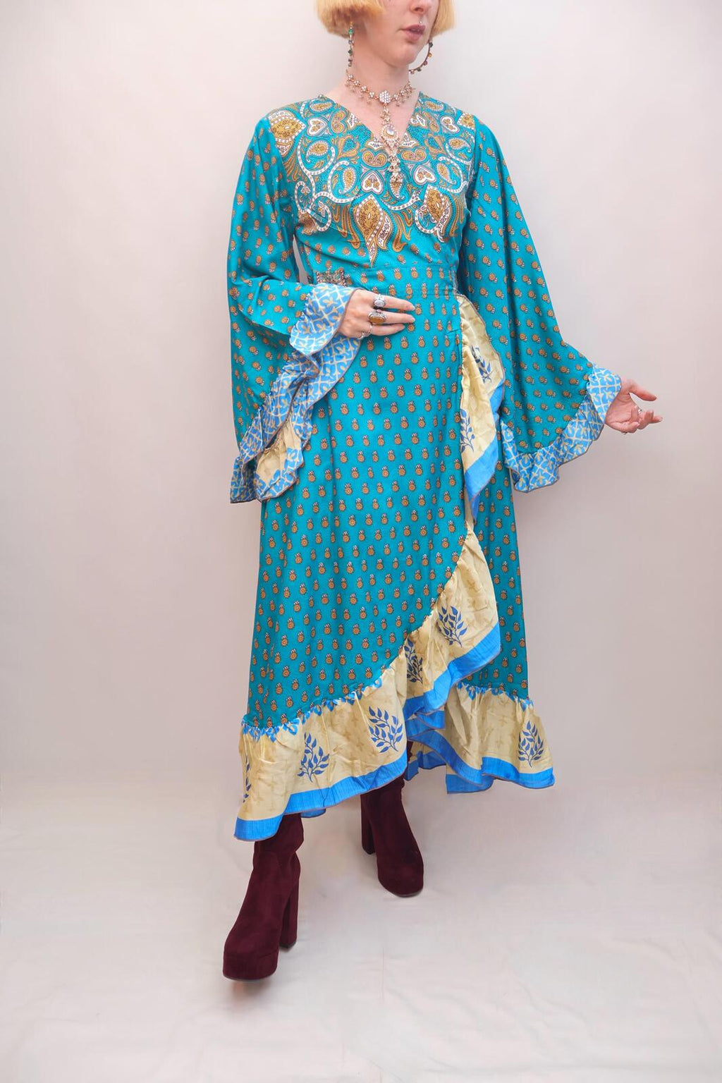 Upcycled Sari Wrap Dress