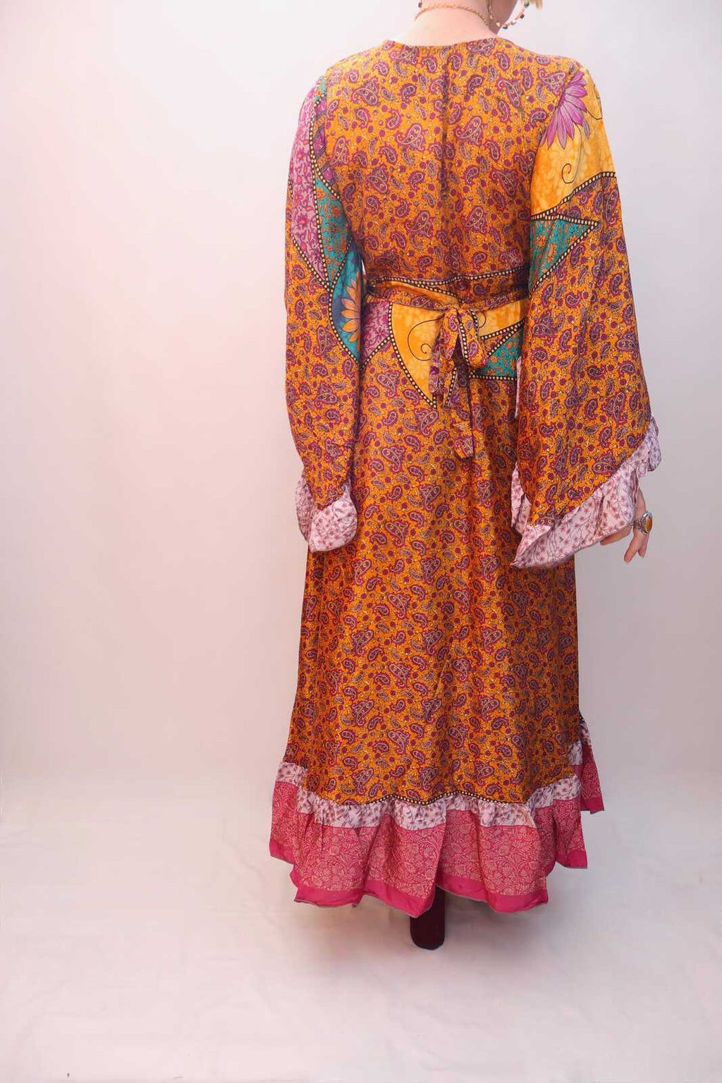 Upcycled Sari Wrap Dress