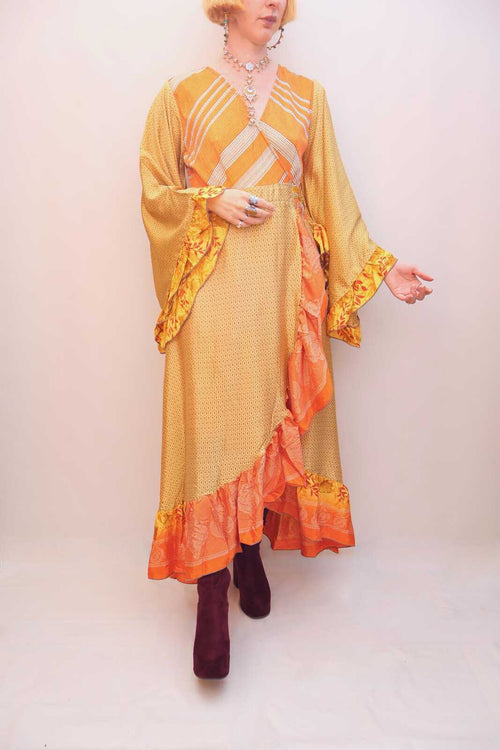 Upcycled Sari Wrap Dress