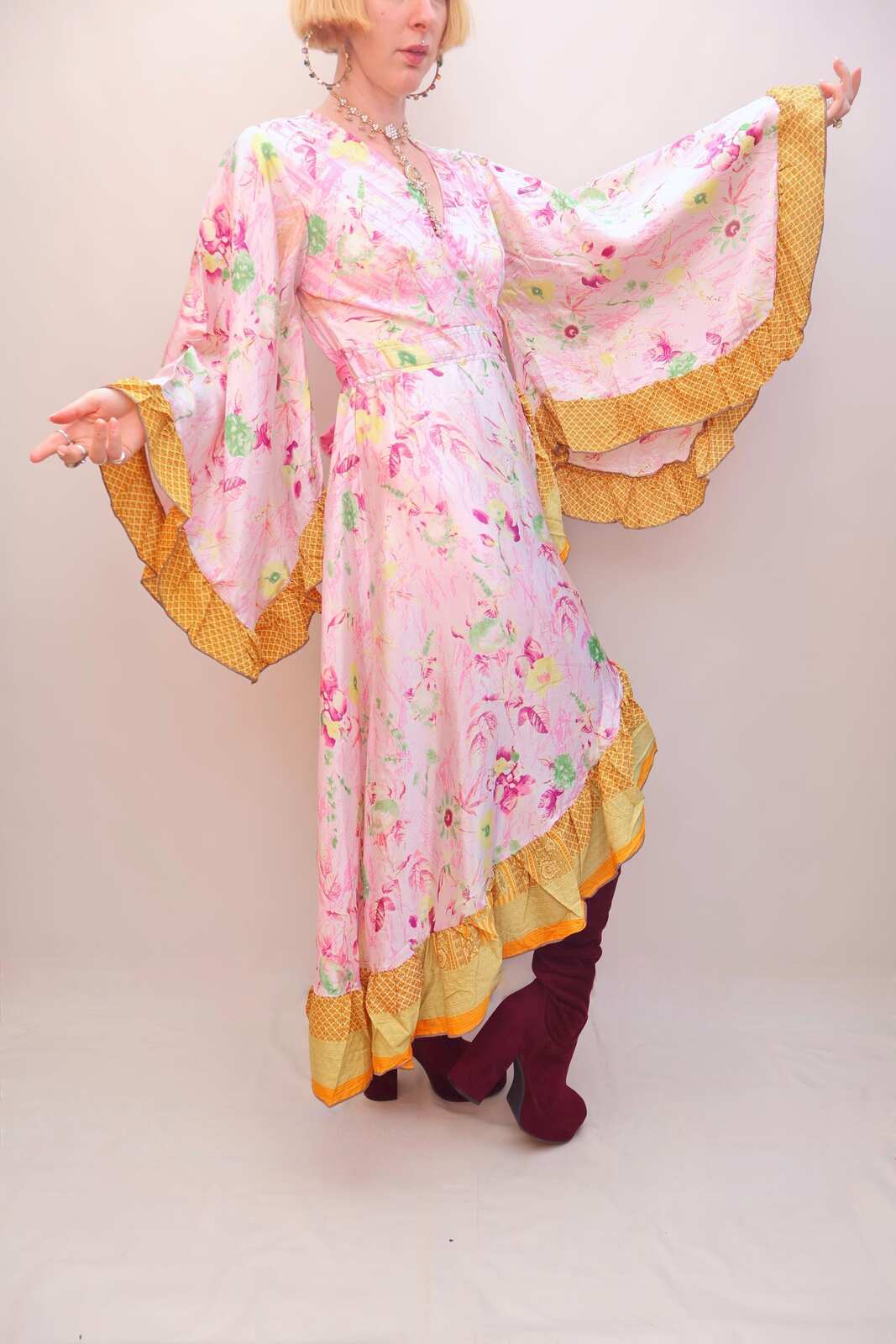 Upcycled Sari Wrap Dress