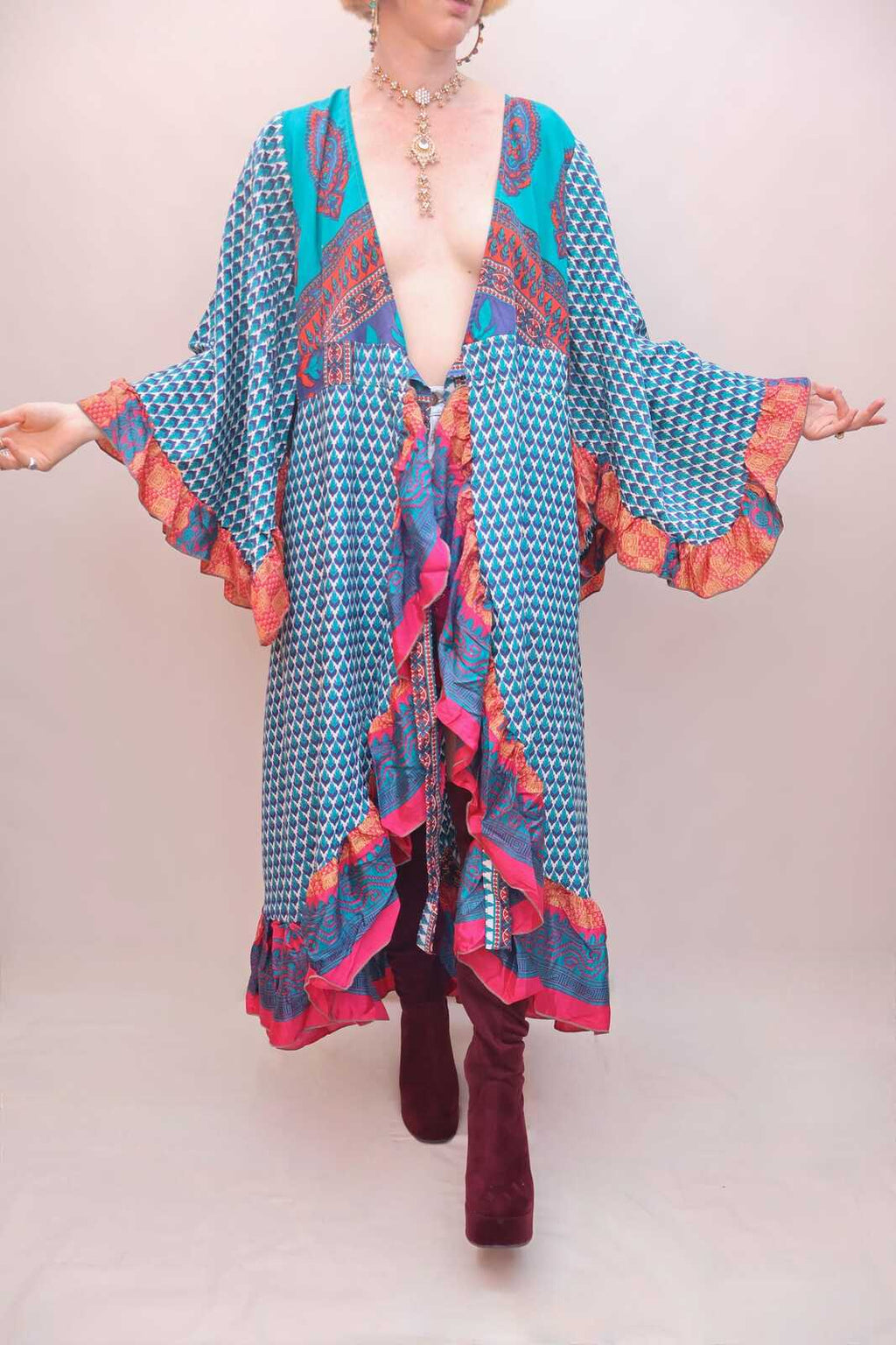 Upcycled Sari Wrap Dress