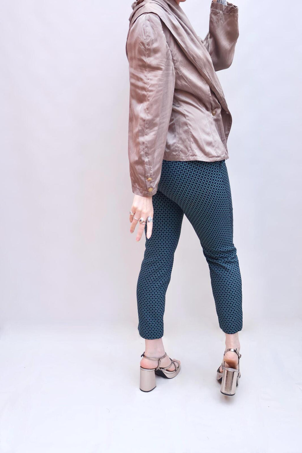 Vintage Silver Silk Blouse