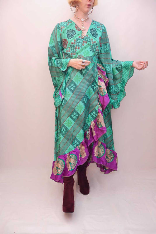 Upcycled Sari Wrap Dress