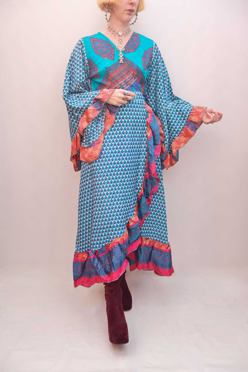 Upcycled Sari Wrap Dress