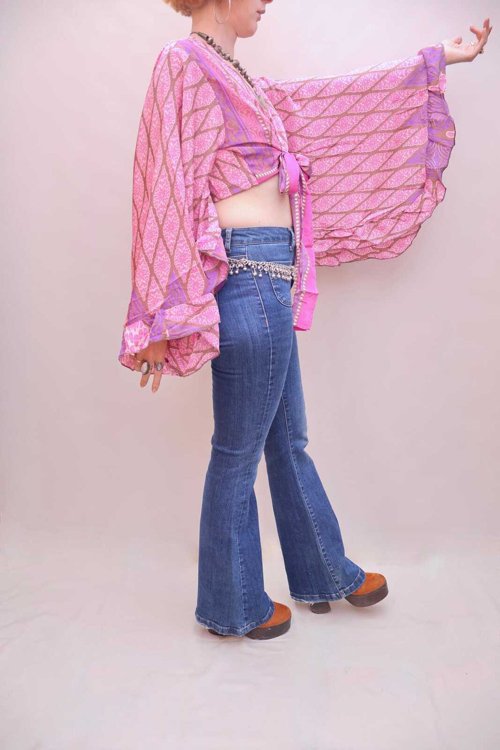 Upcycled Sari Silk Blouse