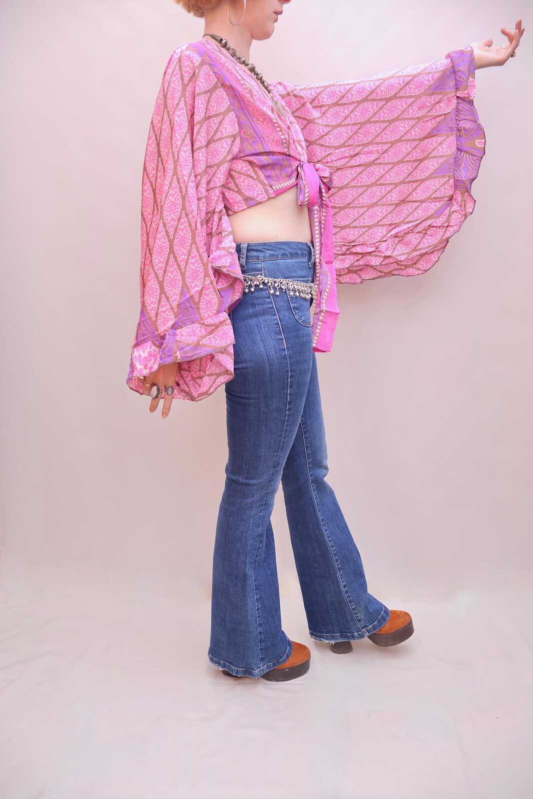 Upcycled Sari Silk Blouse