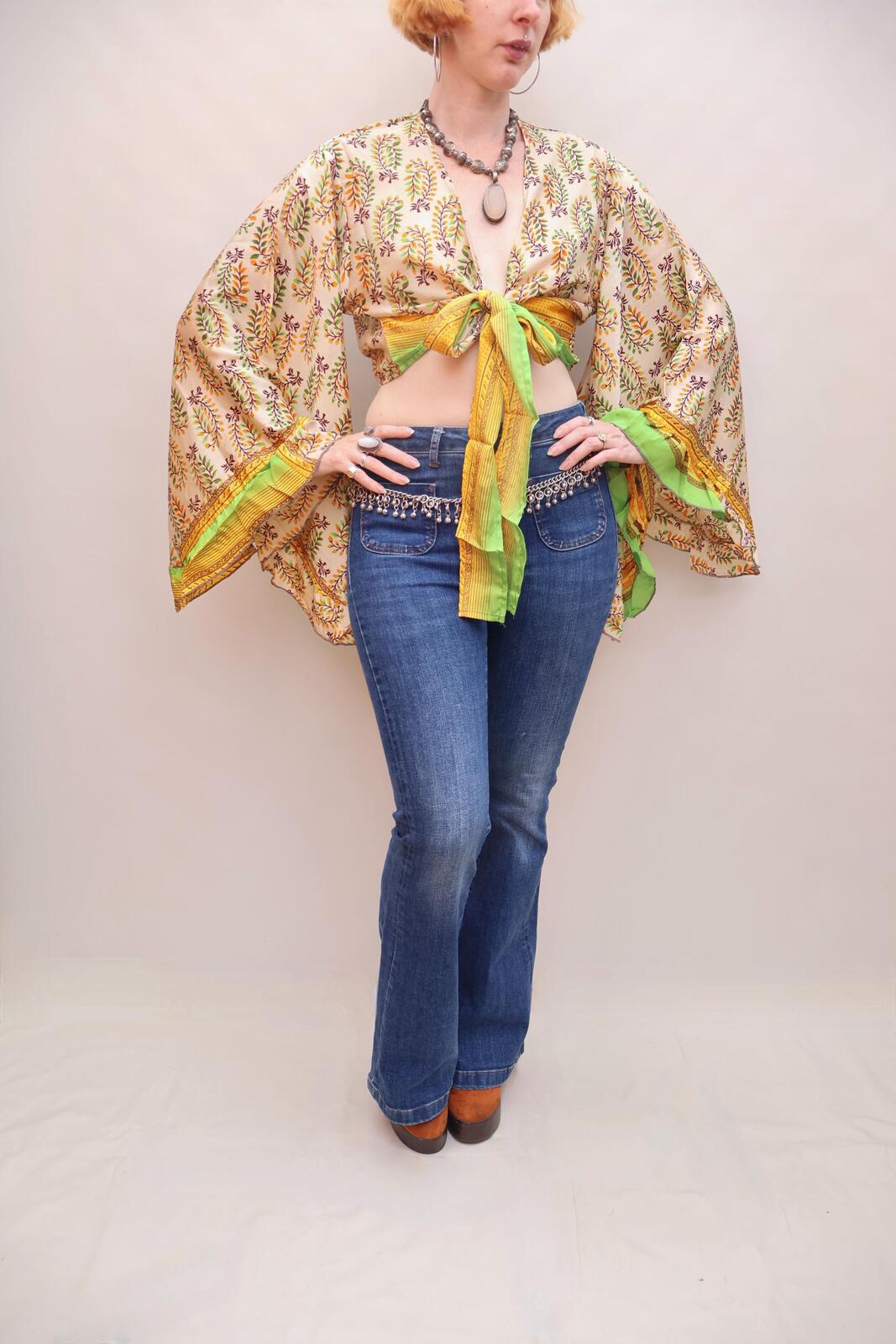 Upcycled Sari Silk Blouse