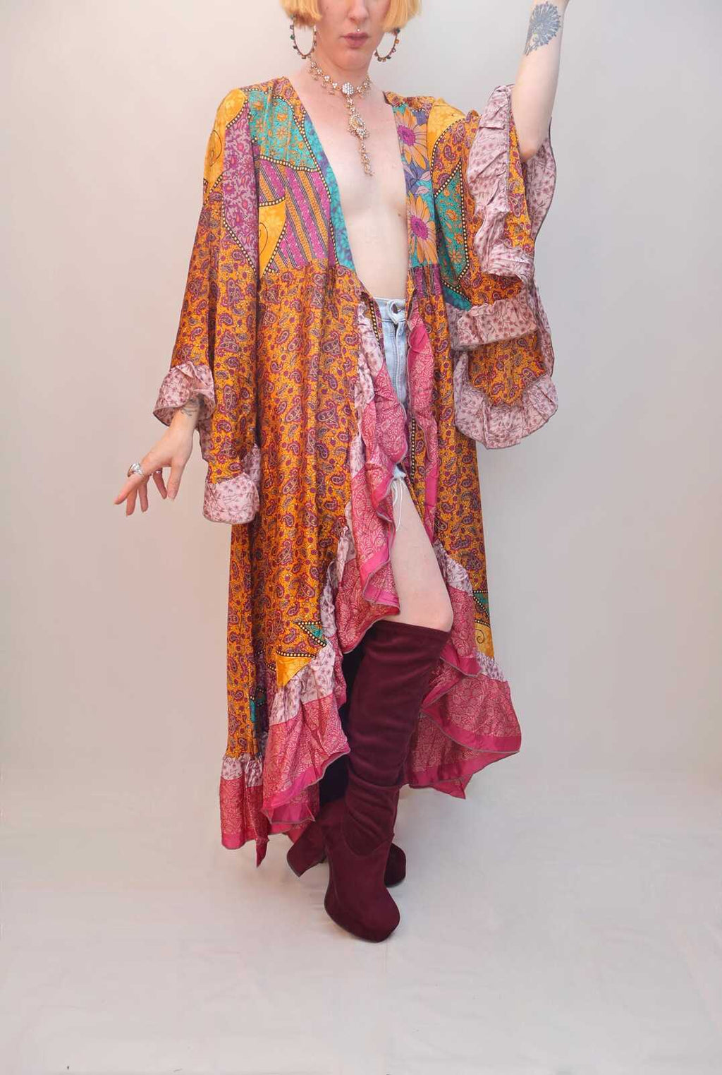 Upcycled Sari Wrap Dress