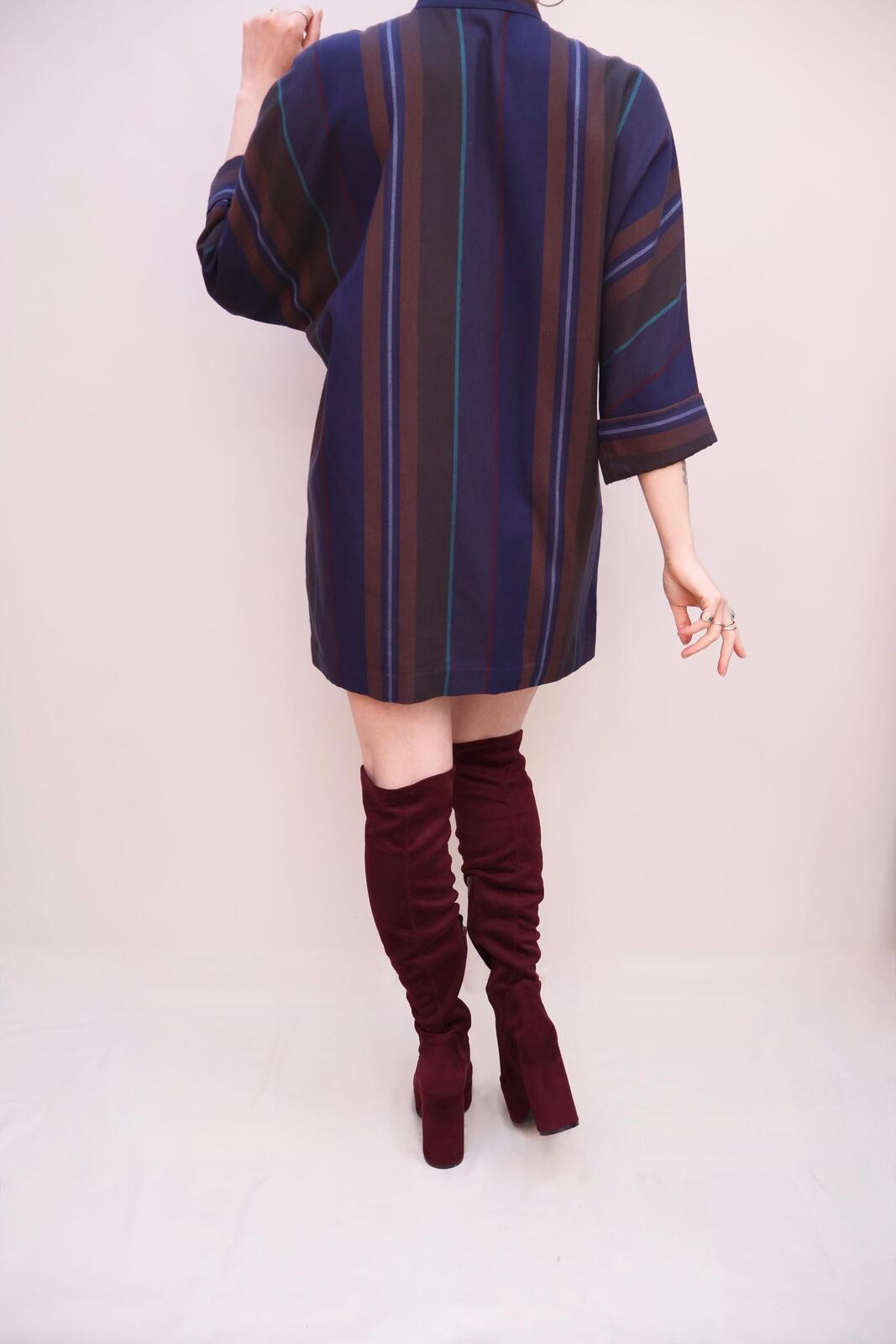Vintage Striped Shirt Dress