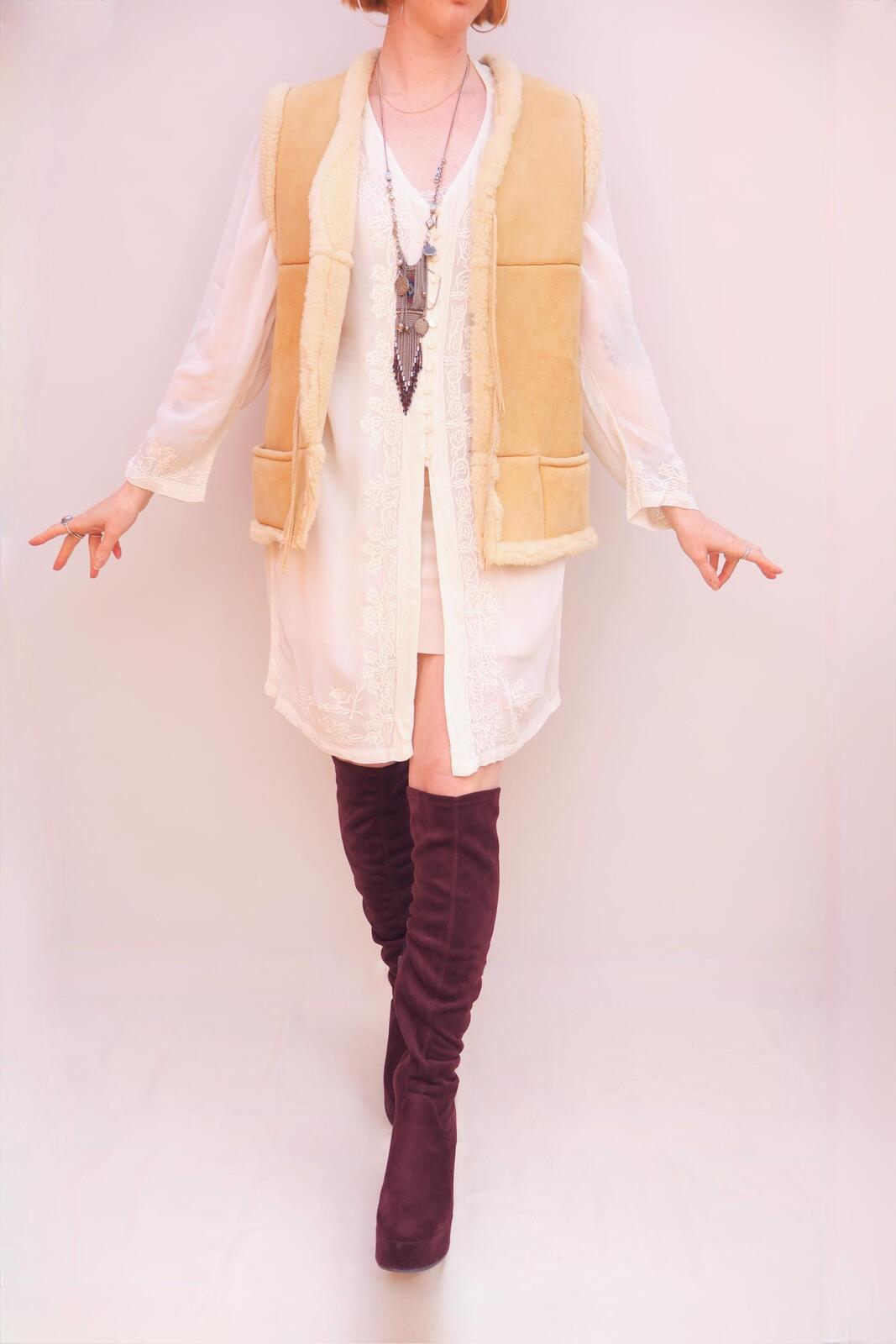 Vintage Sheepskin Gilet Jacket