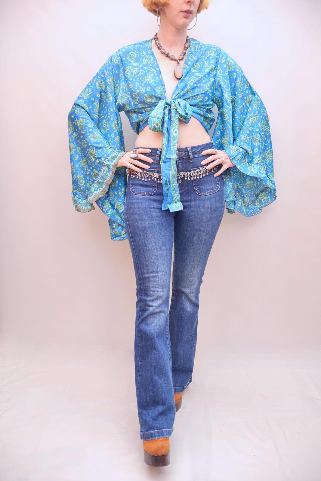 Upcycled Sari Silk Blouse
