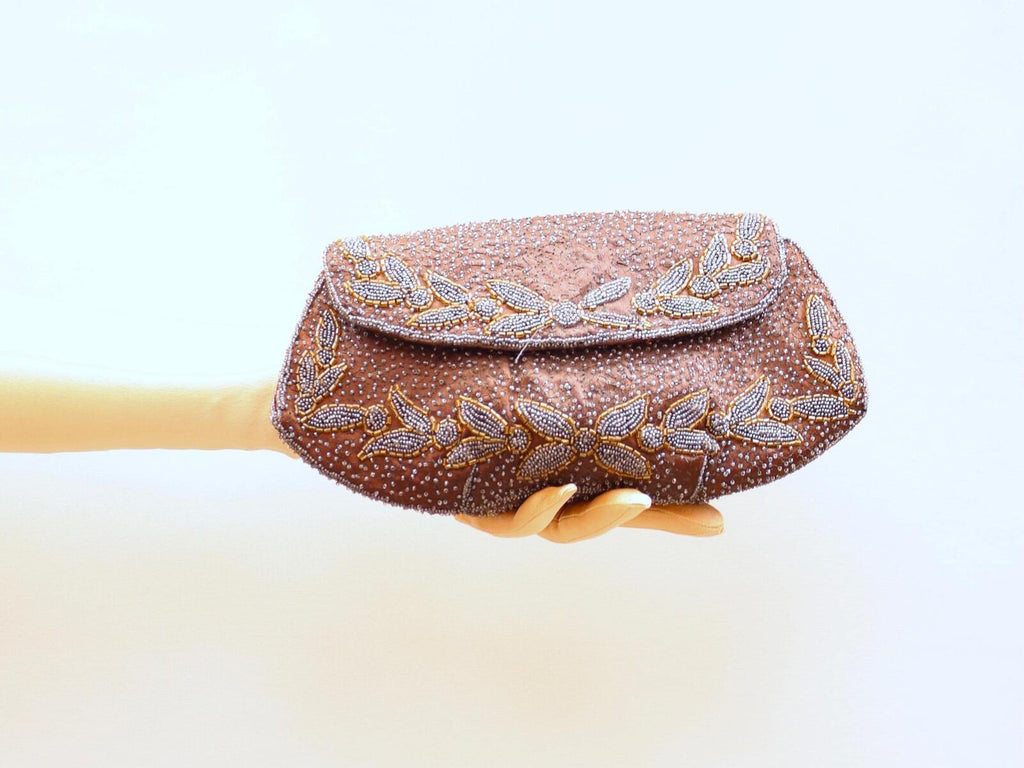 Vintage Silk 50s Clutch Bag