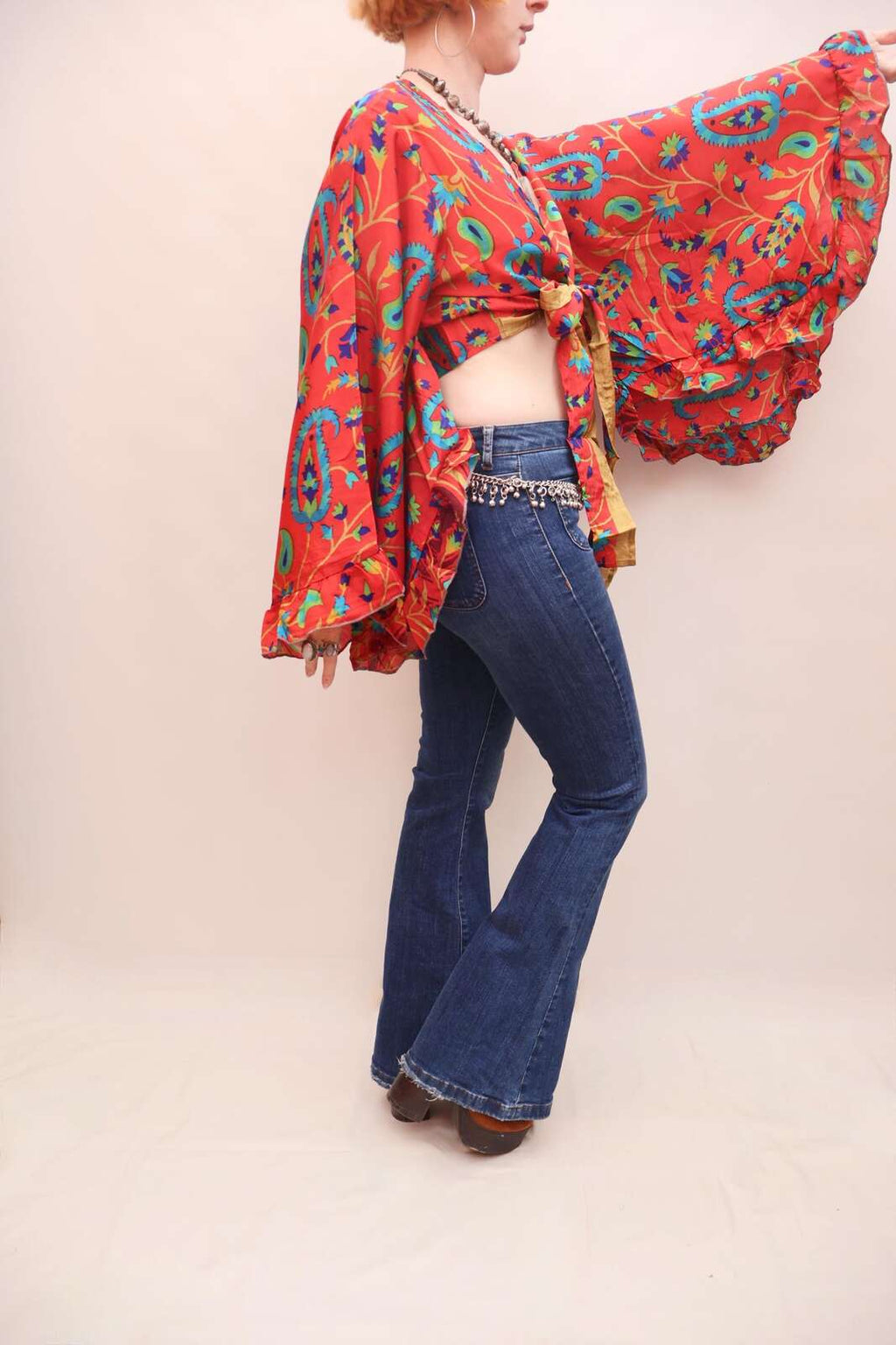 Upcycled Sari Silk Blouse