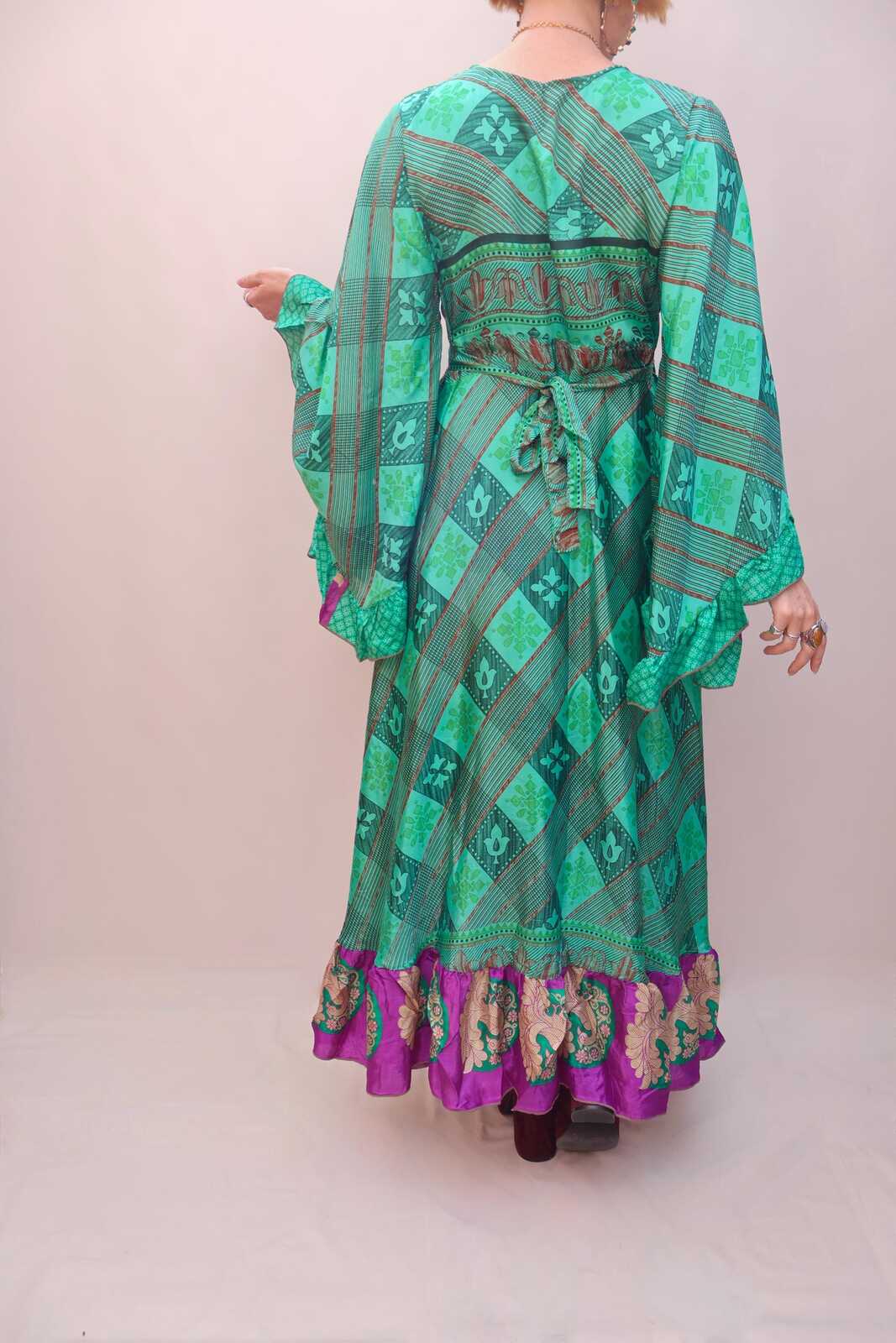 Upcycled Sari Wrap Dress
