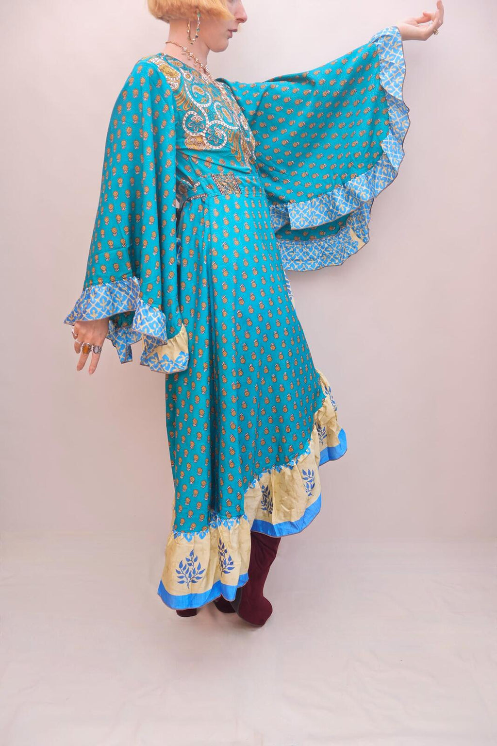Upcycled Sari Wrap Dress