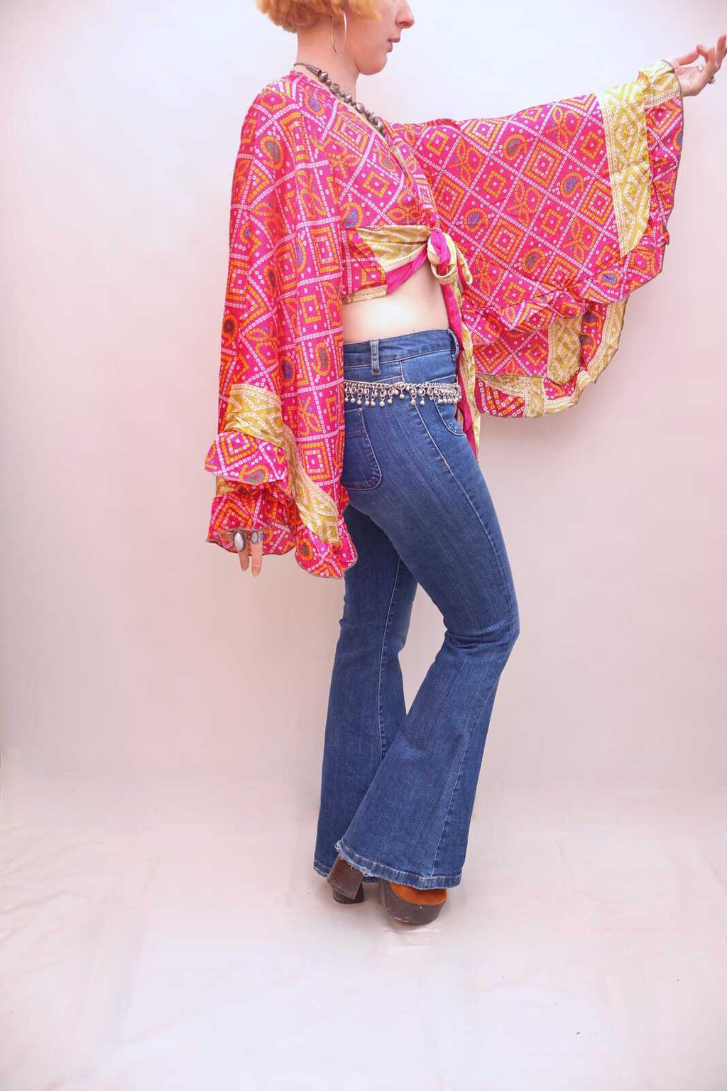 Upcycled Sari Silk Blouse