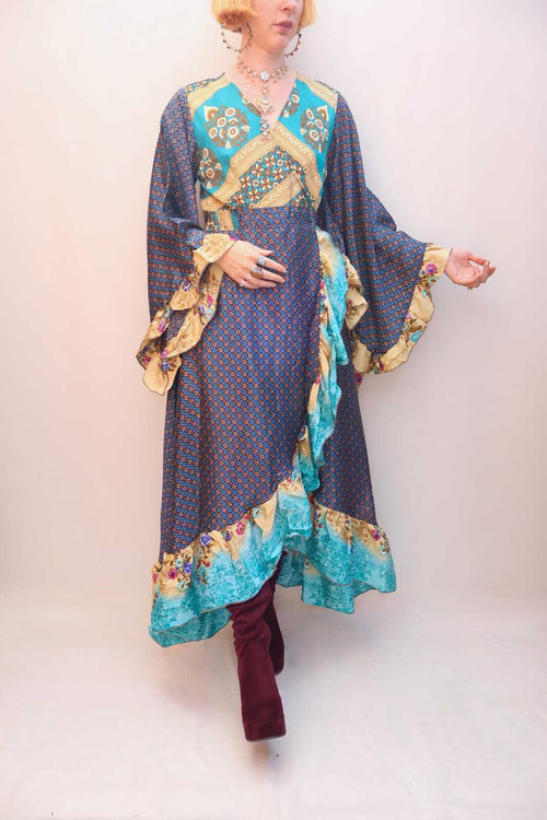 Upcycled Sari Wrap Dress