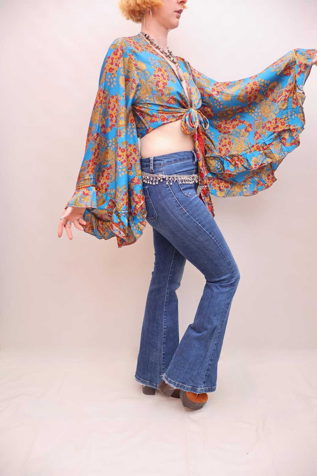 Upcycled Sari Silk Blouse
