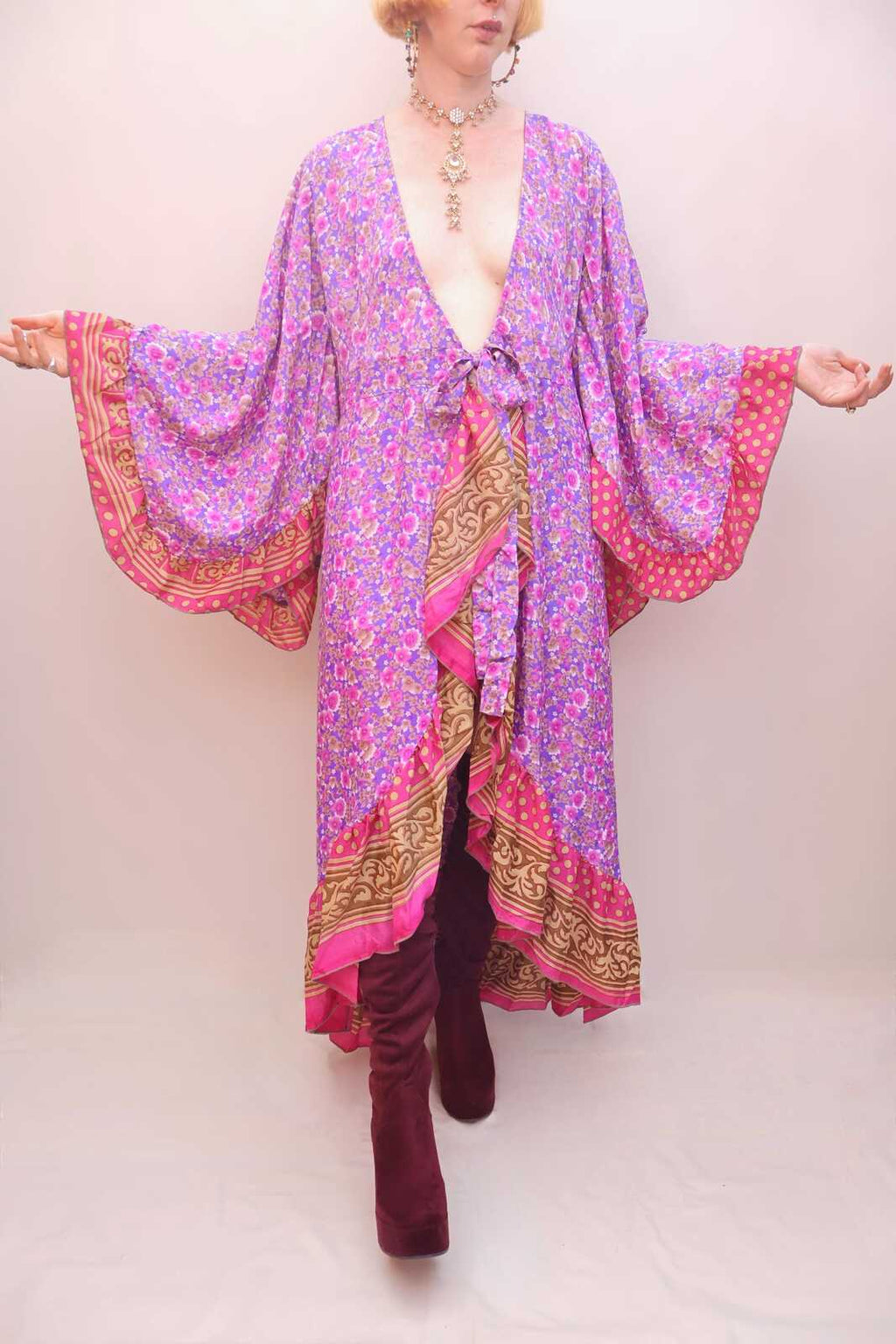 Upcycled Sari Wrap Dress