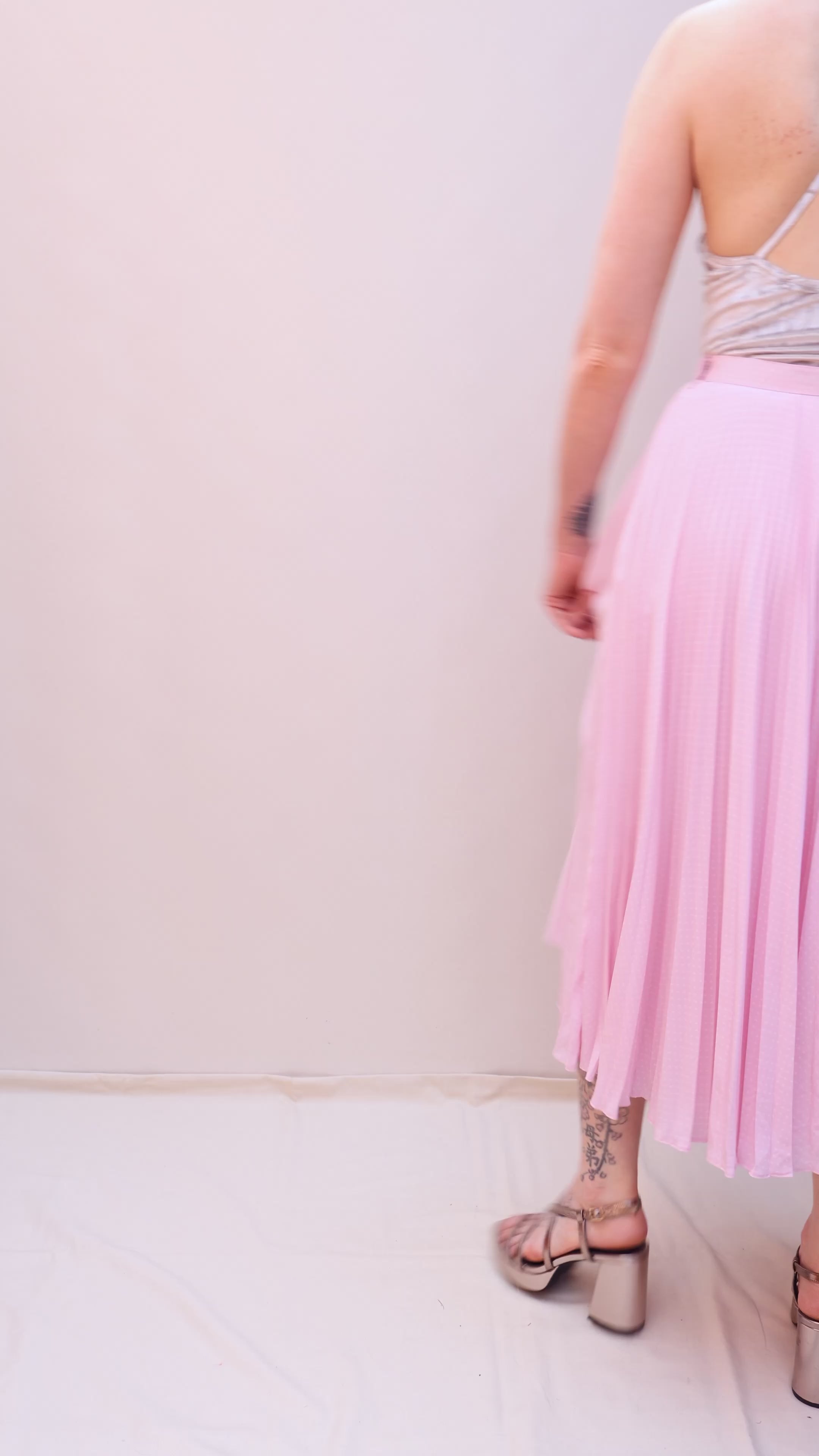 Vintage 80s Pink Polka Dot Skirt