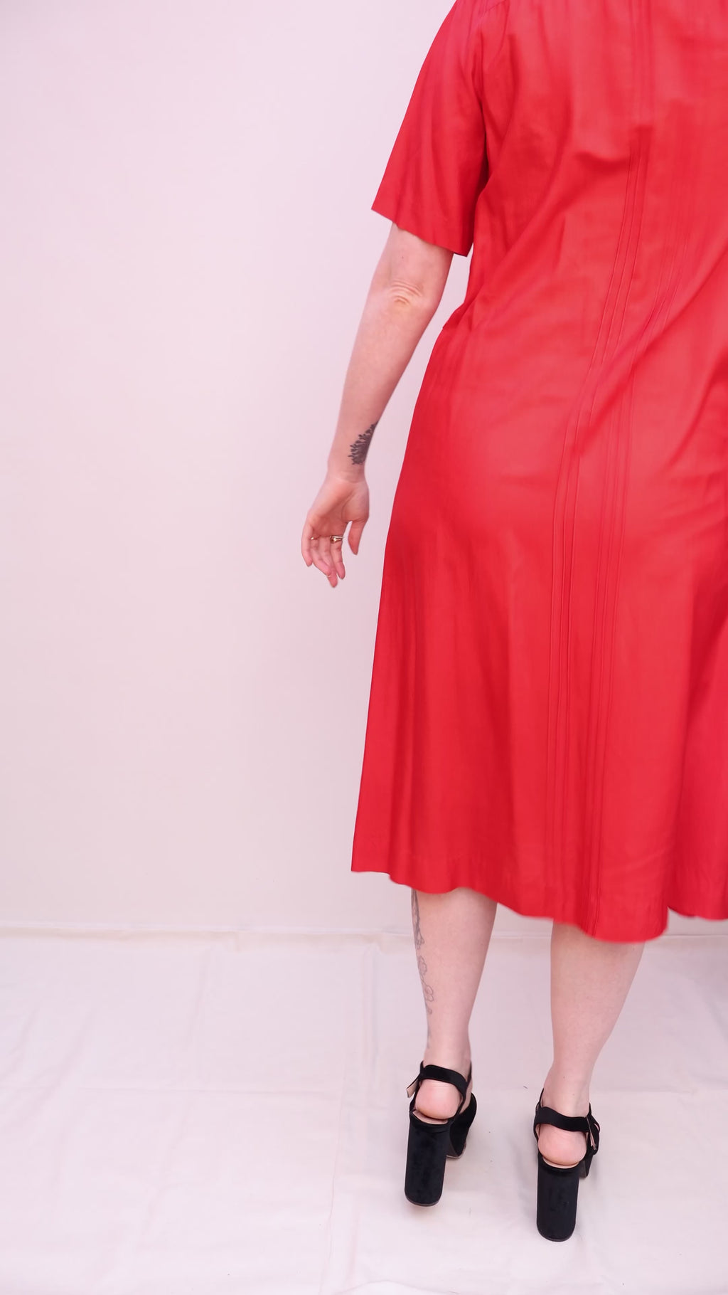 Vintage 60s Silk Red Dress