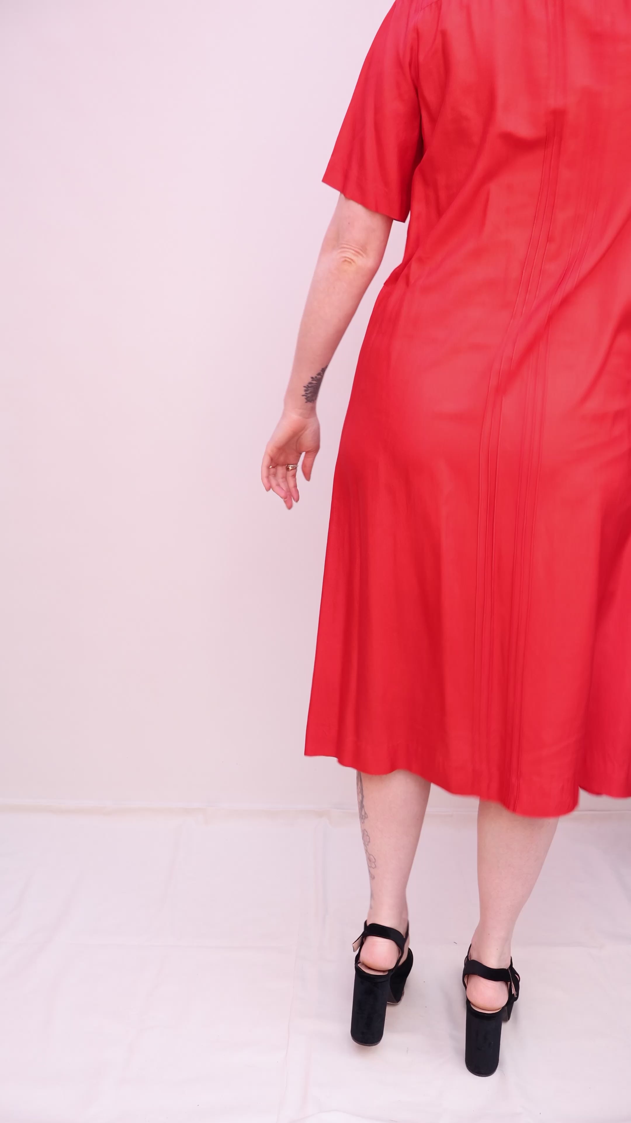 Vintage 60s Silk Red Dress