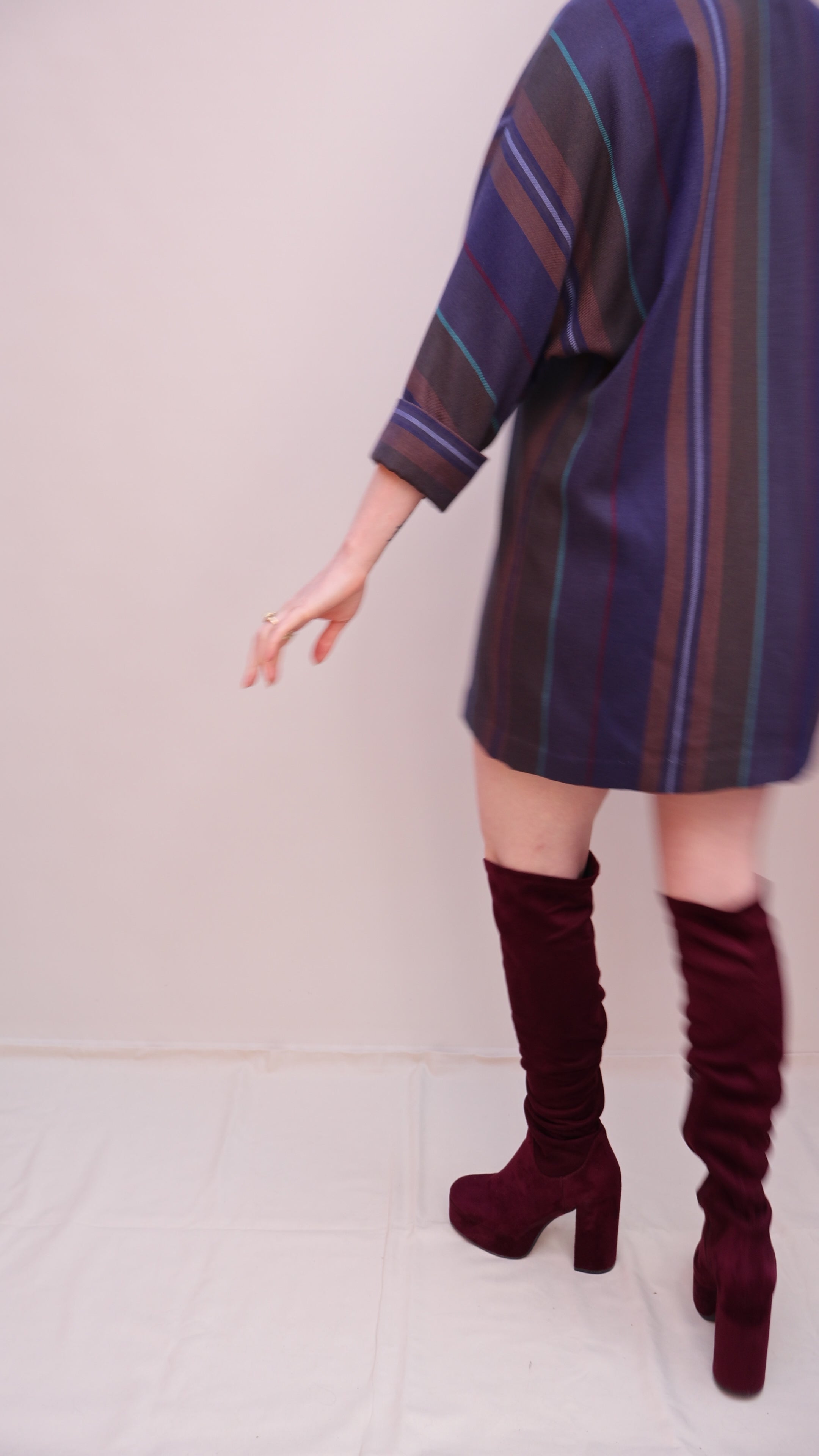 Vintage Striped Shirt Dress