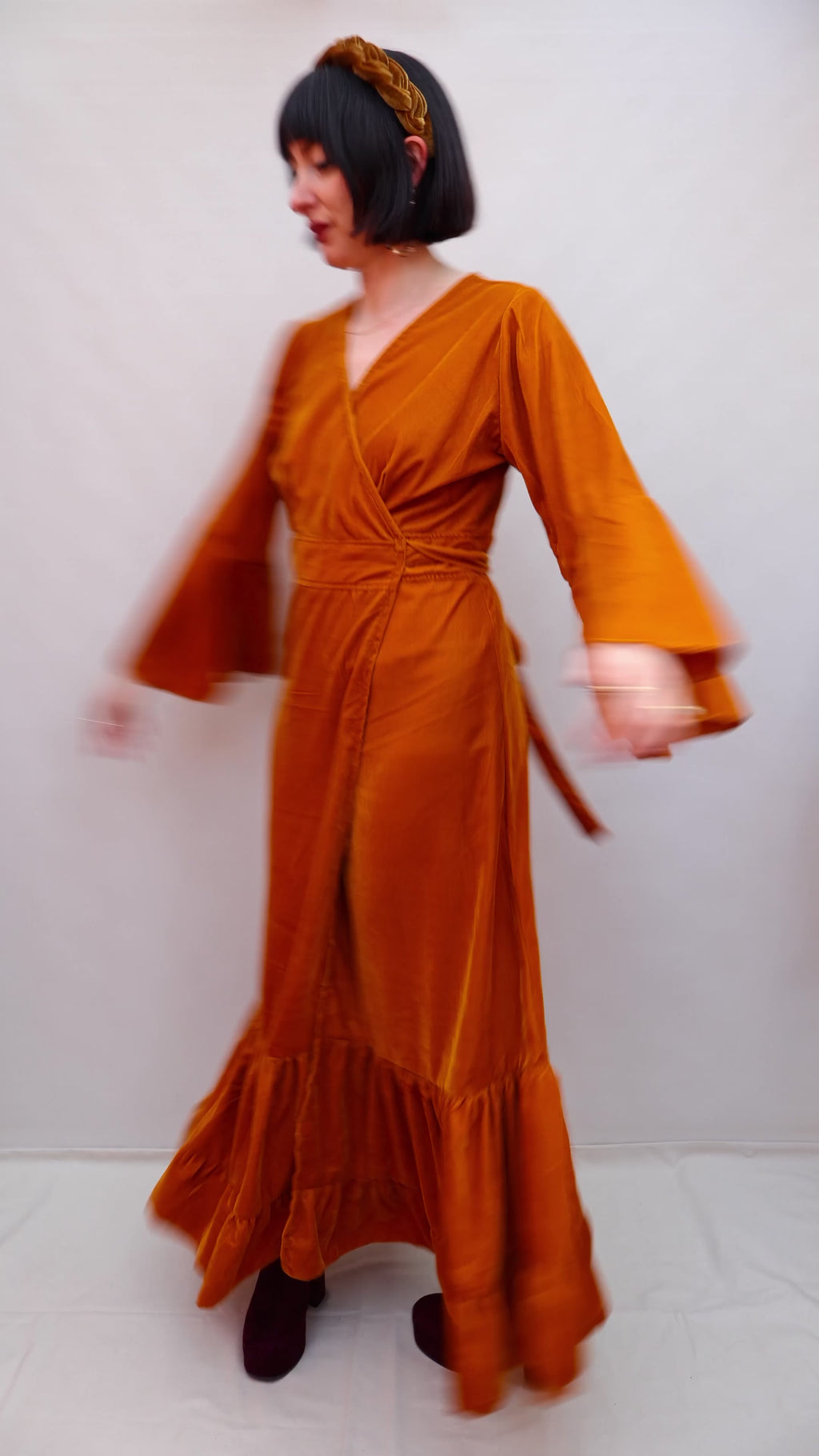 'Astrid' Velvet Wrap Dress