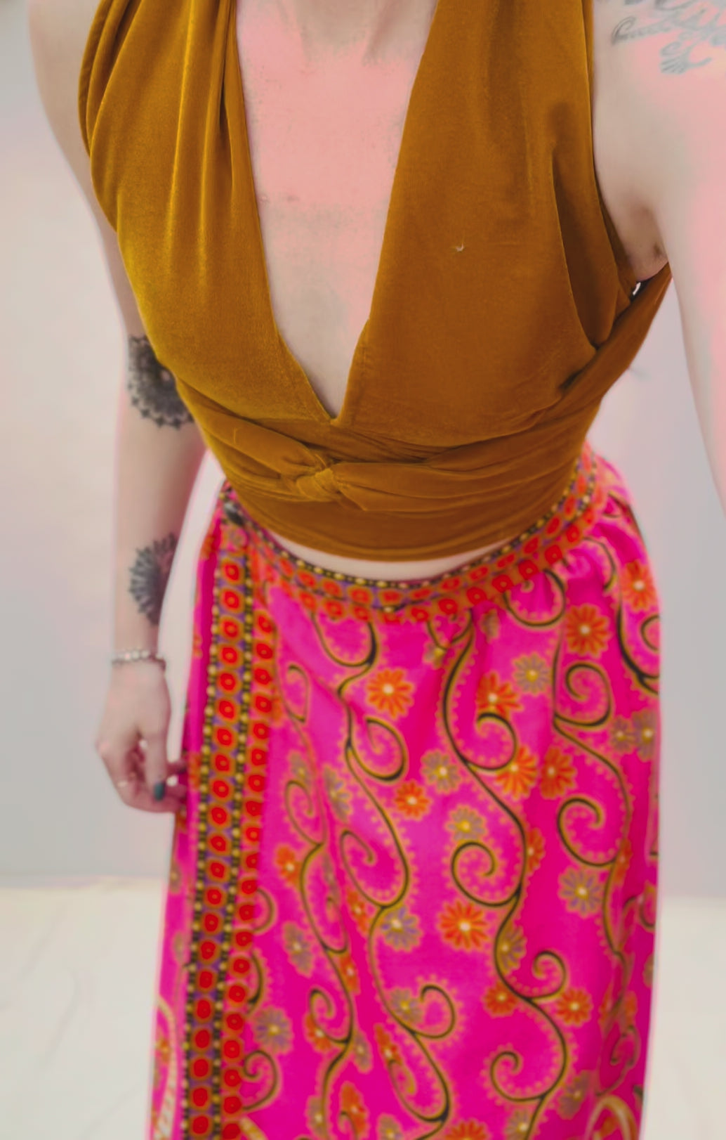 Vintage Paisley Wrap Skirt