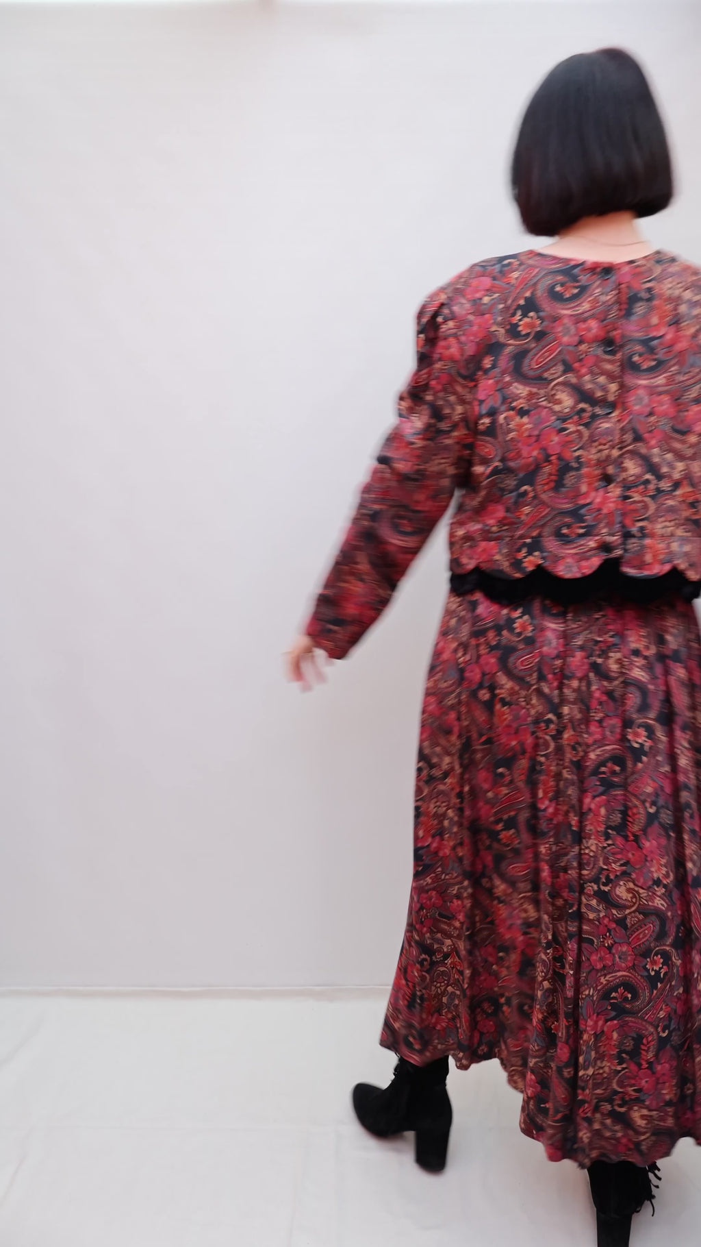 Vintage 80s Paisley Dress