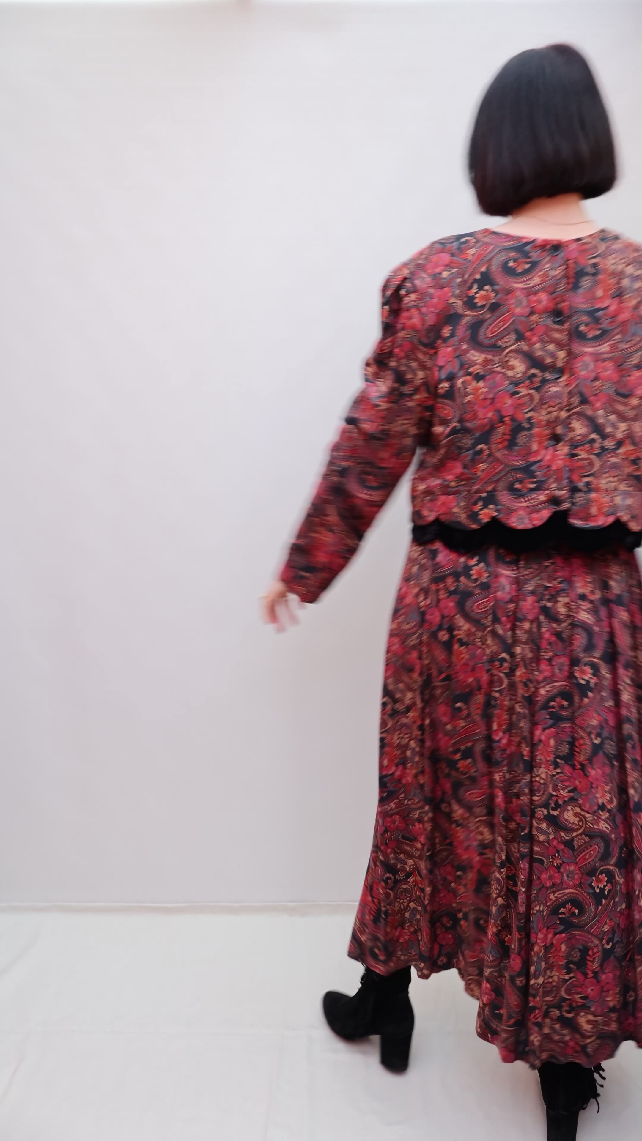 Vintage 80s Paisley Dress